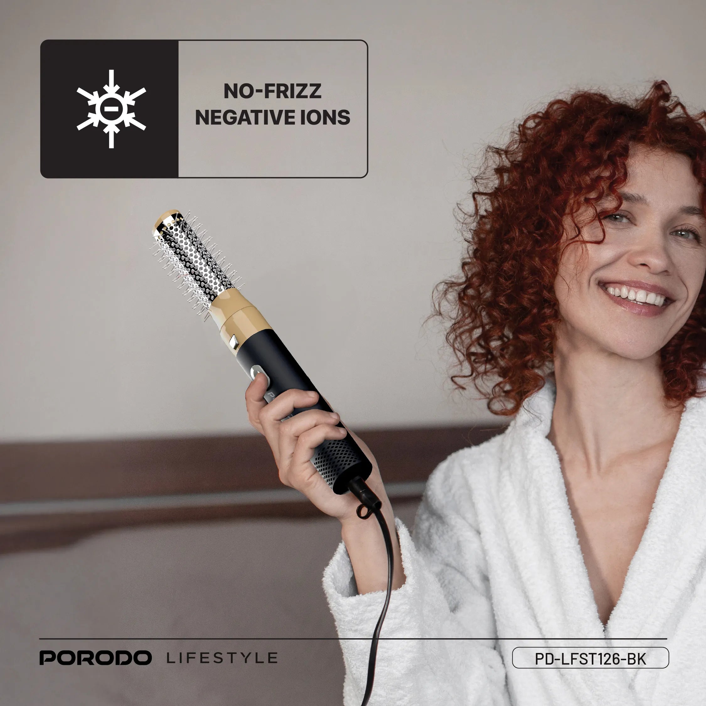 مصفف شعر هواء ساخن 5 في 1 بقدرة 600W مع سلك دوّار 360° – بورودو Porodo Lifestyle