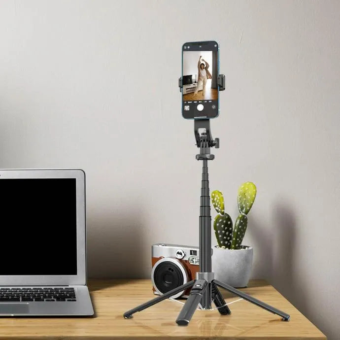 Dual Lighting Selfie Stick Tripod 135cm Extendable with Remote – Porodo