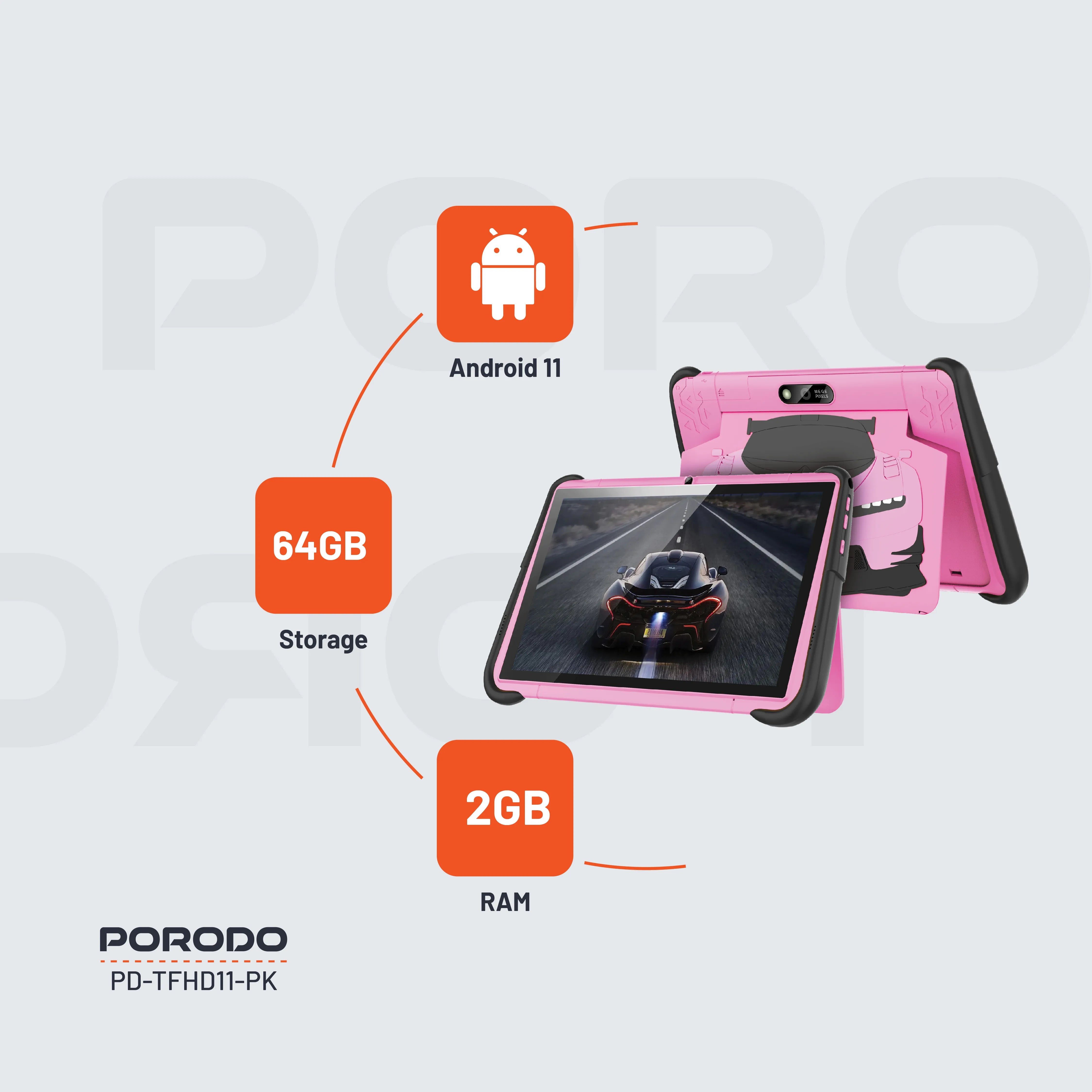 تابلت أطفال 10.1 بوصة أندرويد مع 64GB و2GB RAM وبطارية 4000mAh – بورودو Porodo