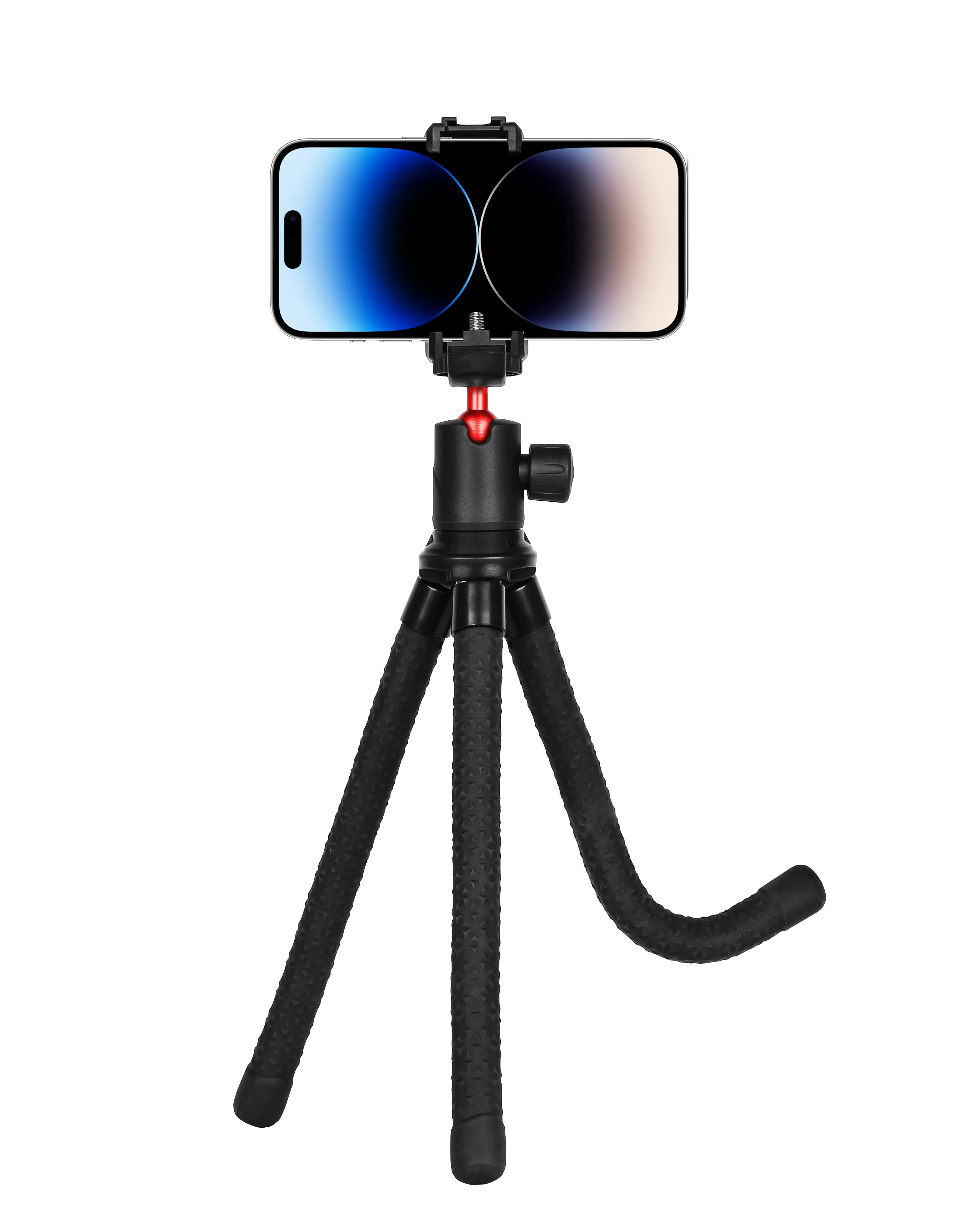 Porodo Flexible Foldable & Extendable Tripod with Phone Holder – Black