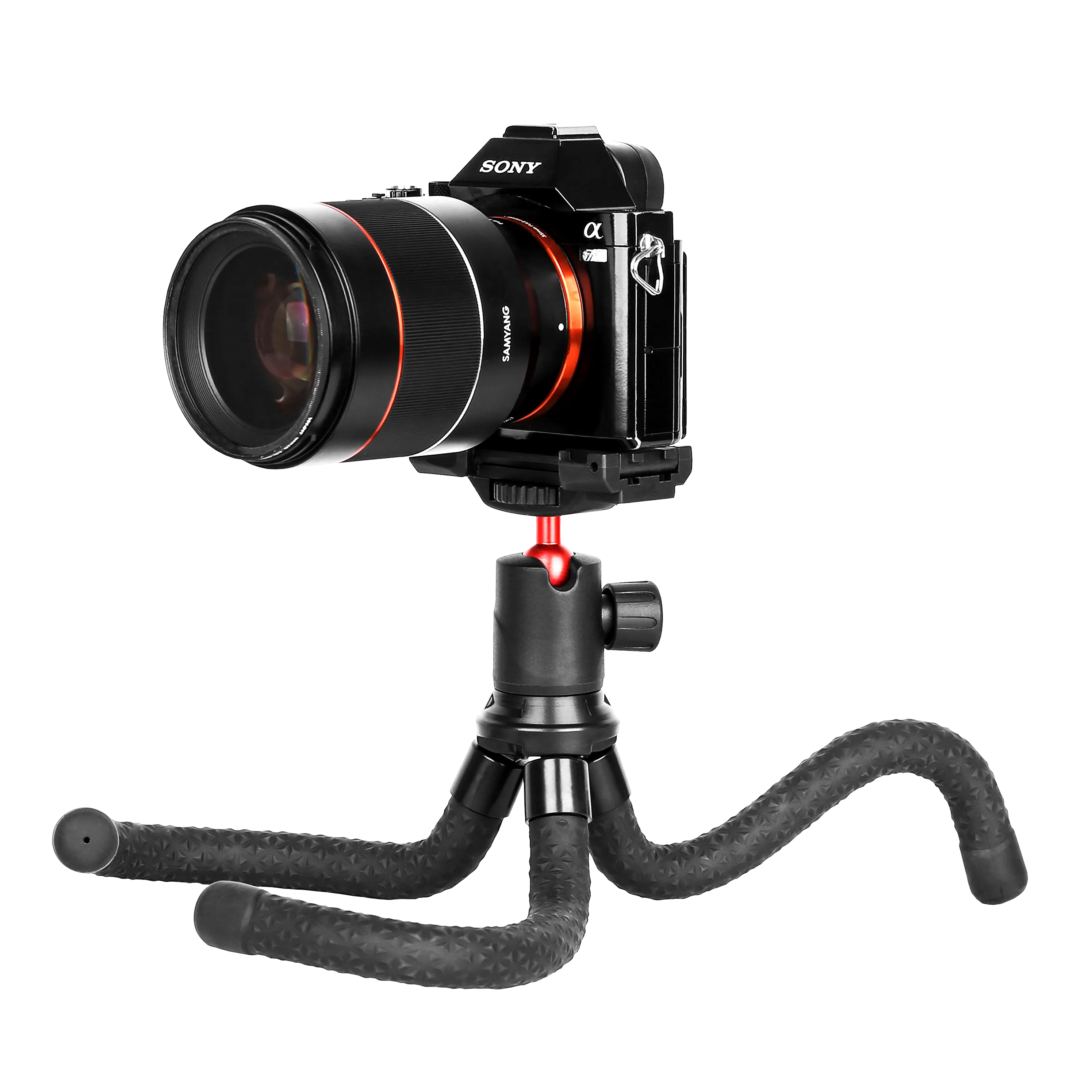 Porodo Flexible Foldable & Extendable Tripod with Phone Holder – Black