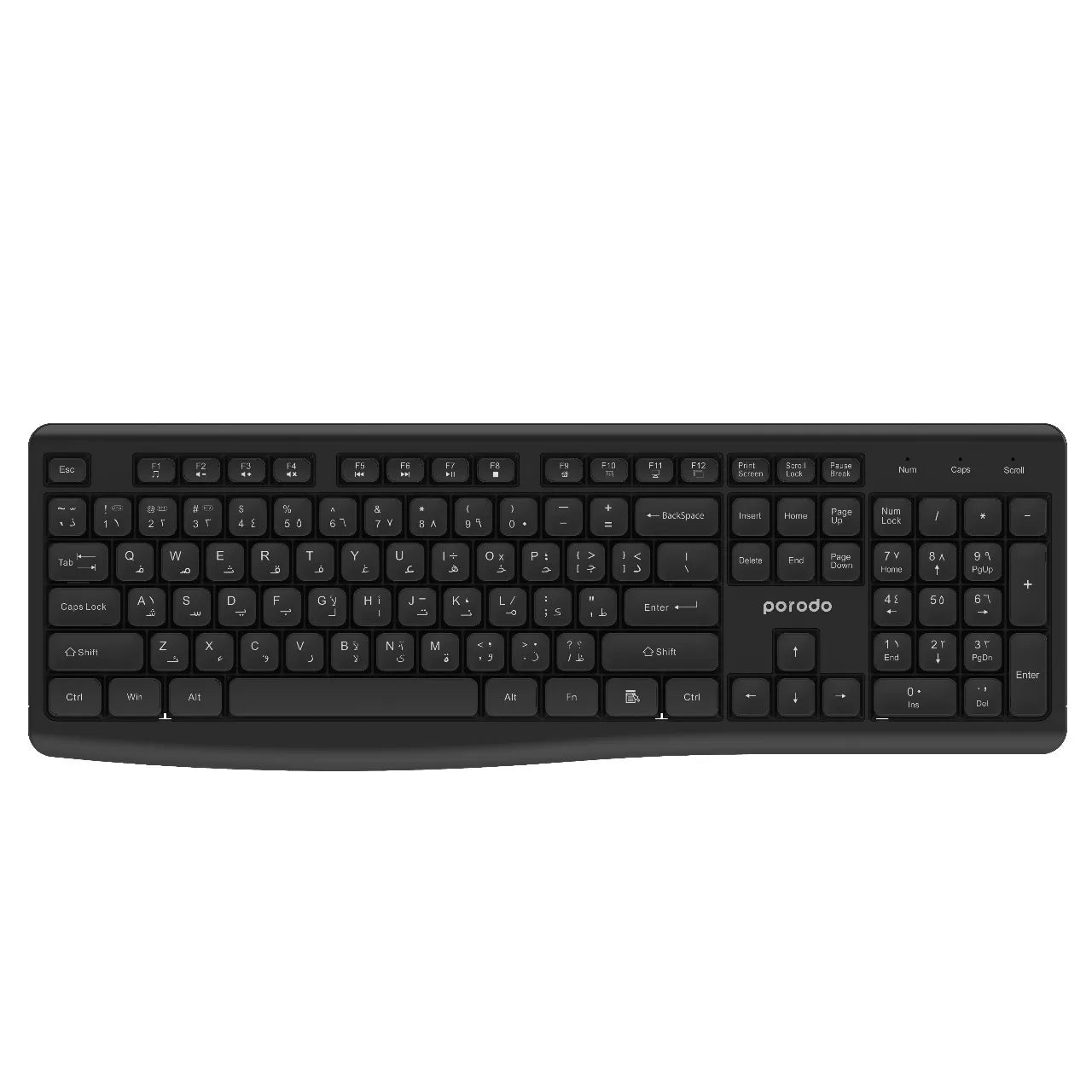 Porodo Dual Mode Wireless Keyboard Mouse Set Bluetooth & 2.4GHz Full Size Combo for PC & Laptop