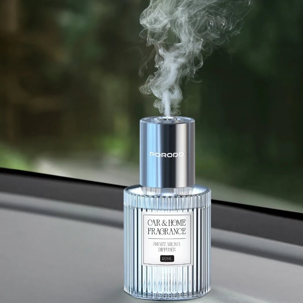 فواحة عطر ذكية بورودو 120 مل للسيارة والمنزل بتصميم فاخر – فضي