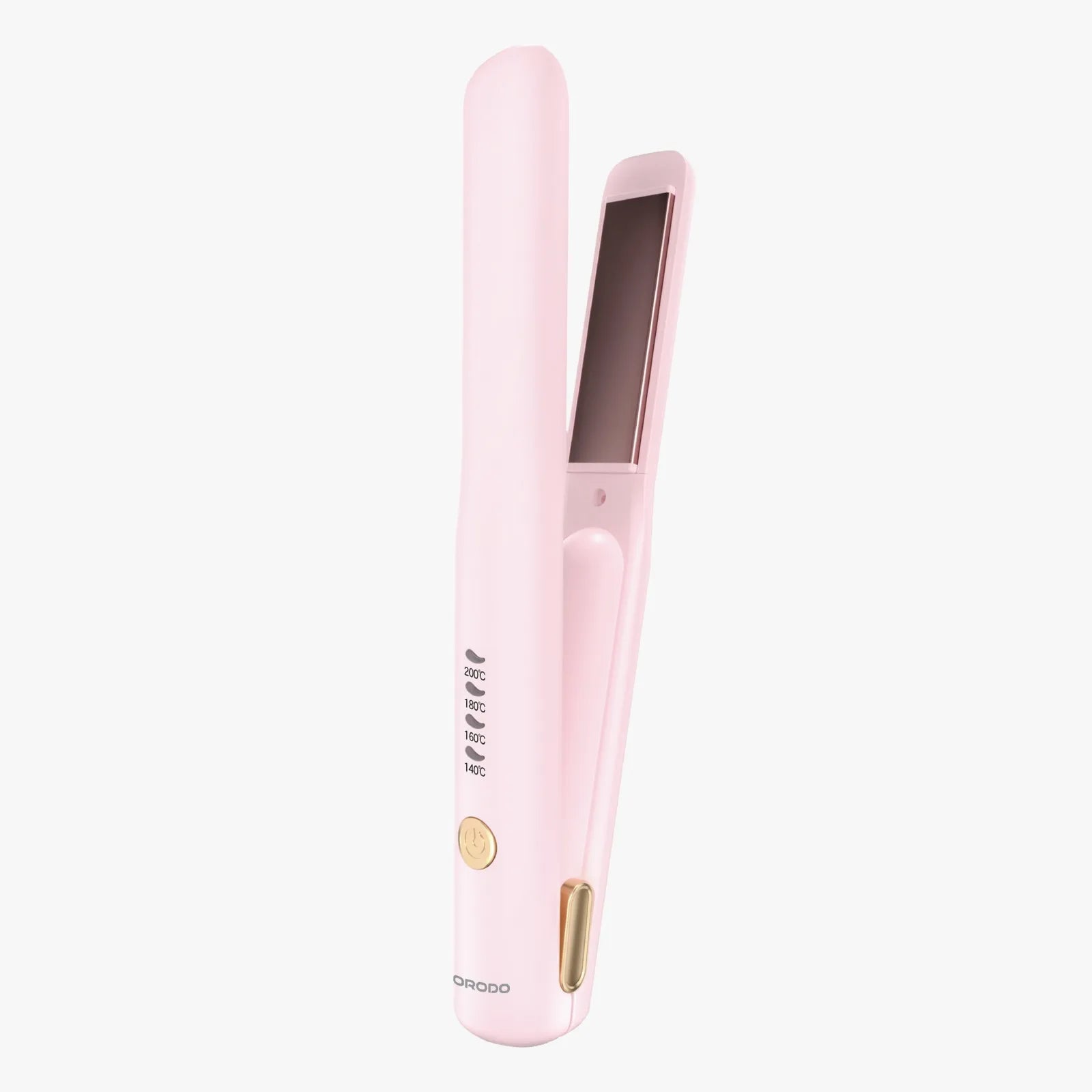 مكواة شعر محمولة لاسلكية ببطارية 2600mAh وحرارة قابلة للتعديل – بورودو Porodo Hair Straightener Pink