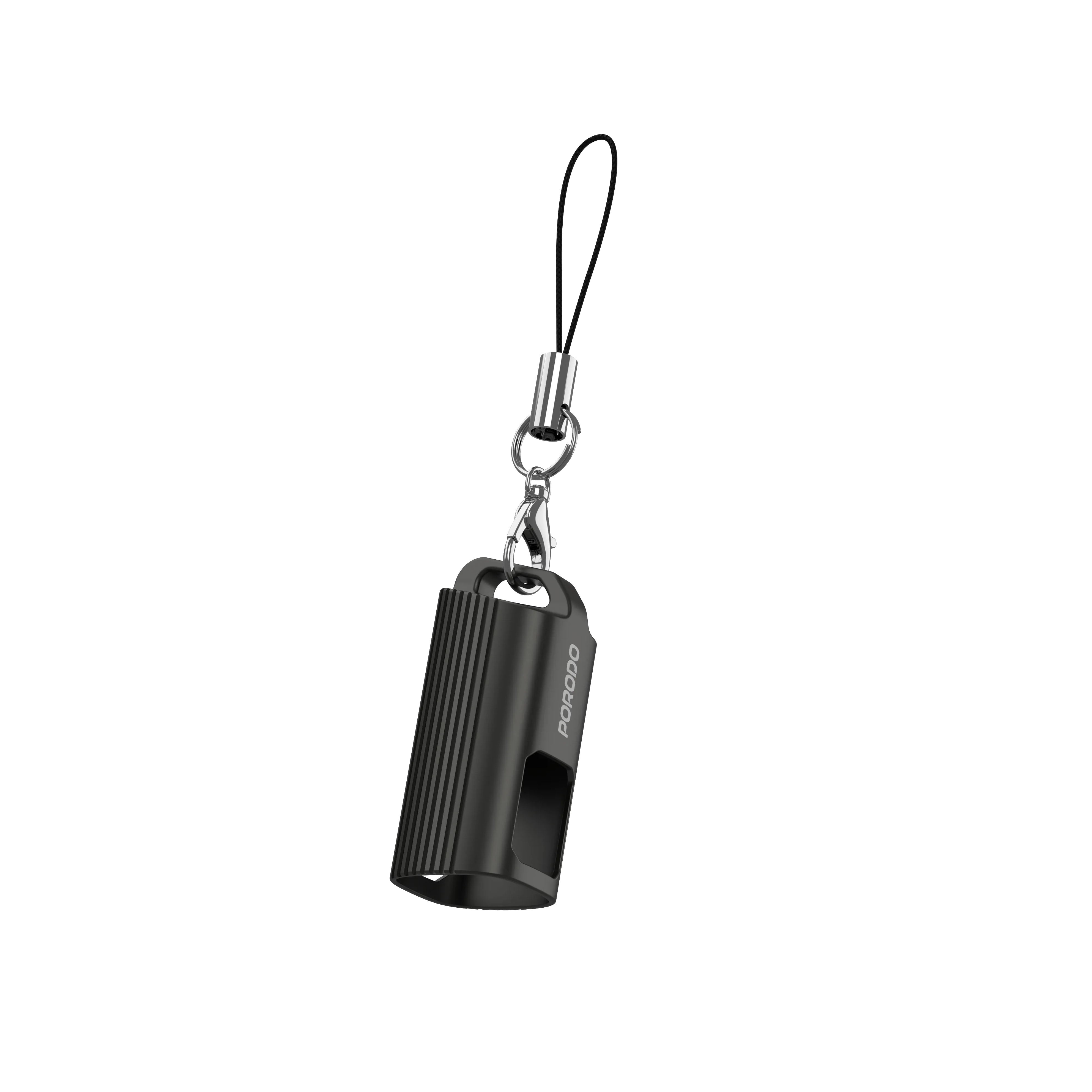 كابل بورودو ChargeLoop ميدالية مفاتيح USB-C إلى USB-C شحن سريع 60 واط – أسود