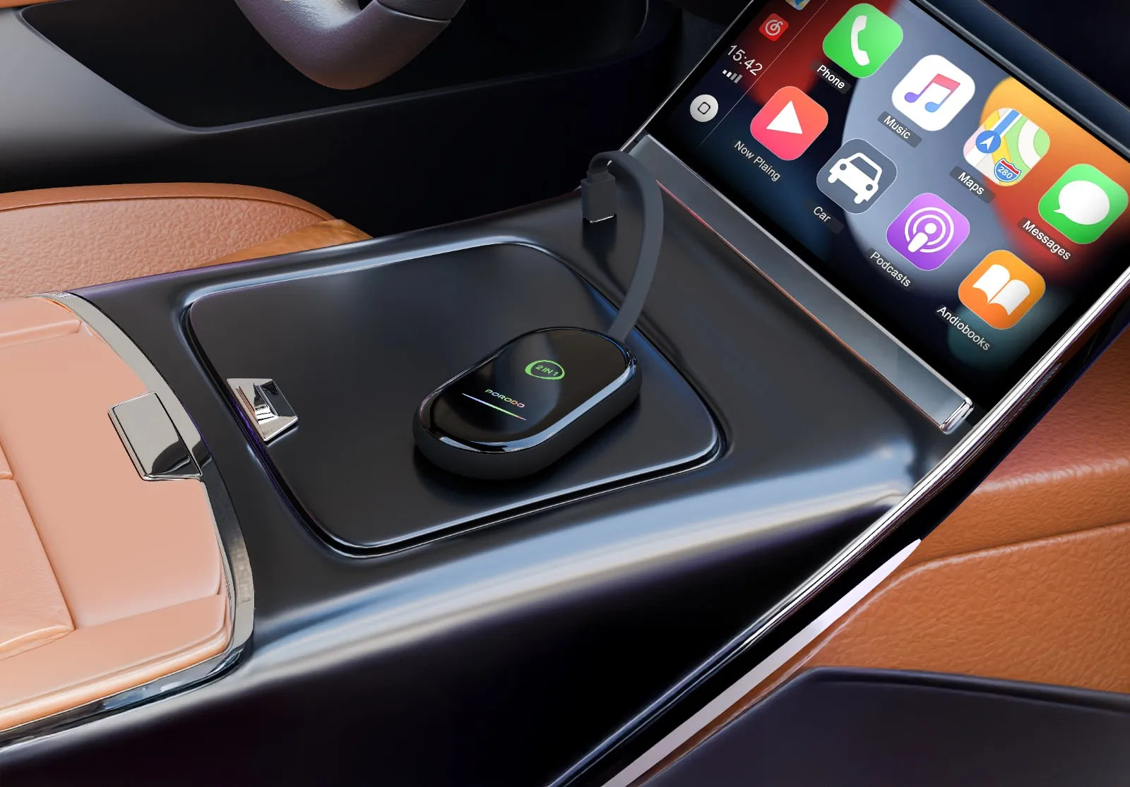 محول CarPlay وAndroid Auto لاسلكي 2 في 1 Plug & Play – بورودو