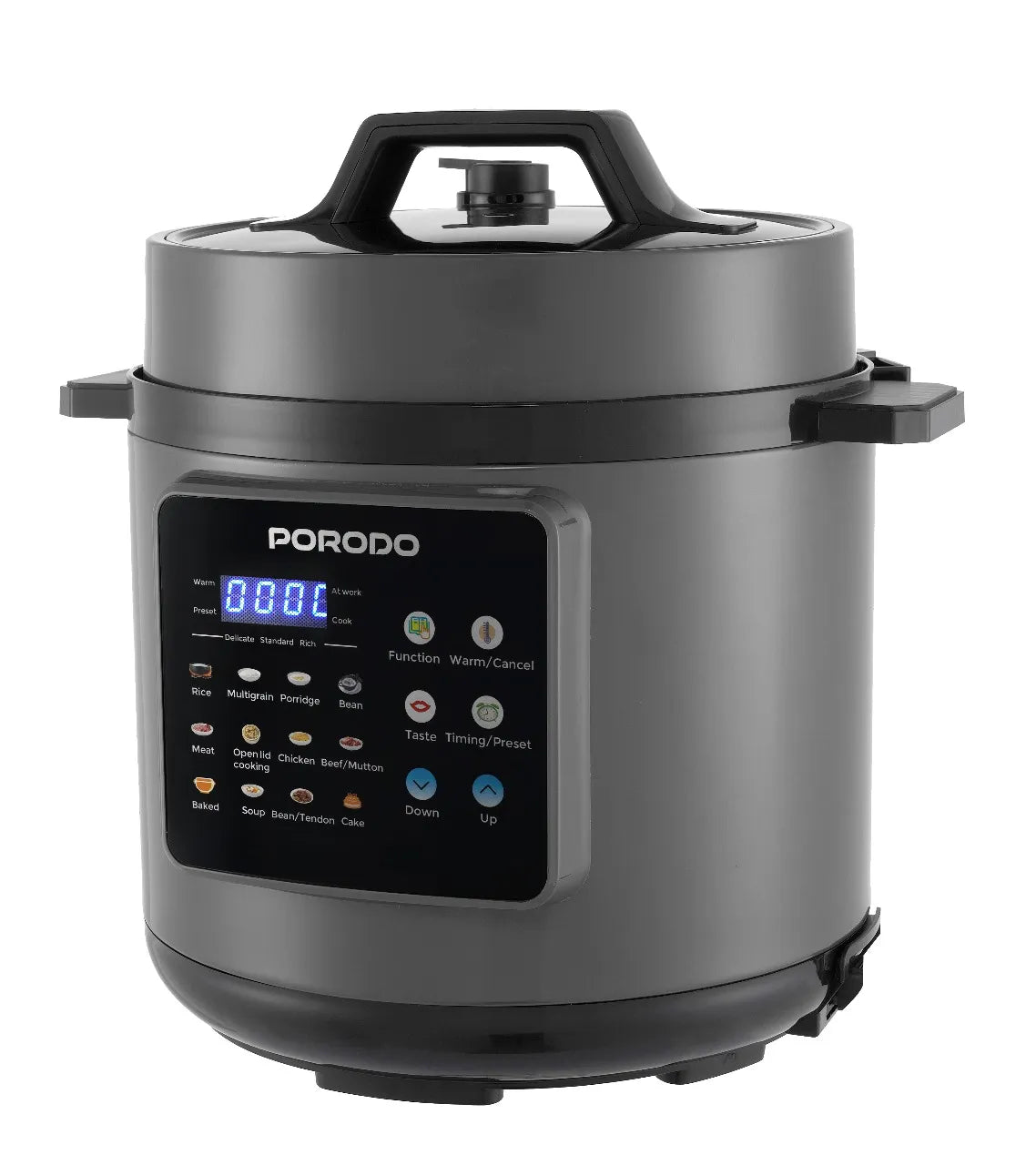 قدر ضغط كهربائي متعدد الاستخدام 6 لتر 1300W بشاشة رقمية ملونة – بورودو Porodo Pressure Cooker-1