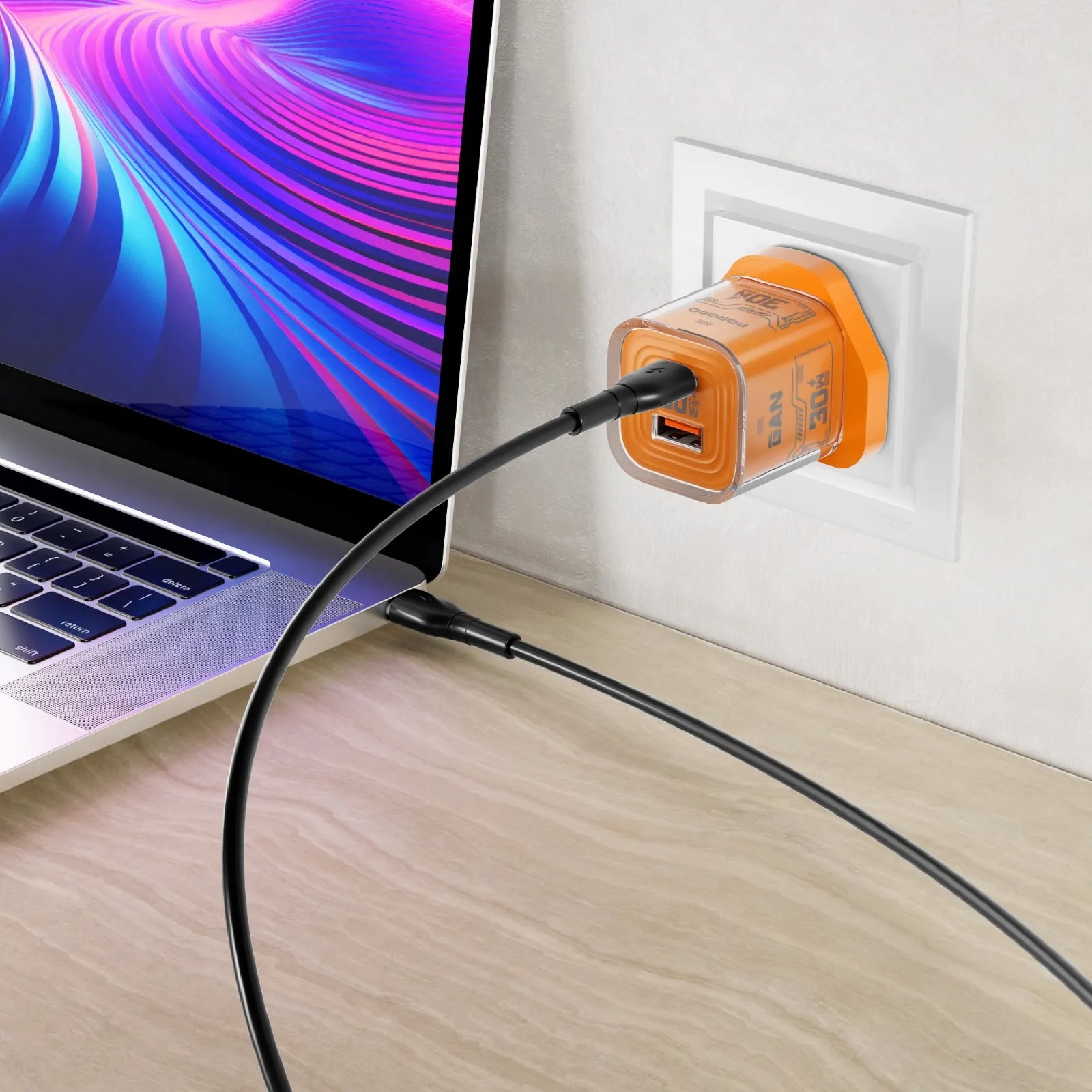 Porodo Tezclarte GaN Dual-Port Fast Wall Charger 30W