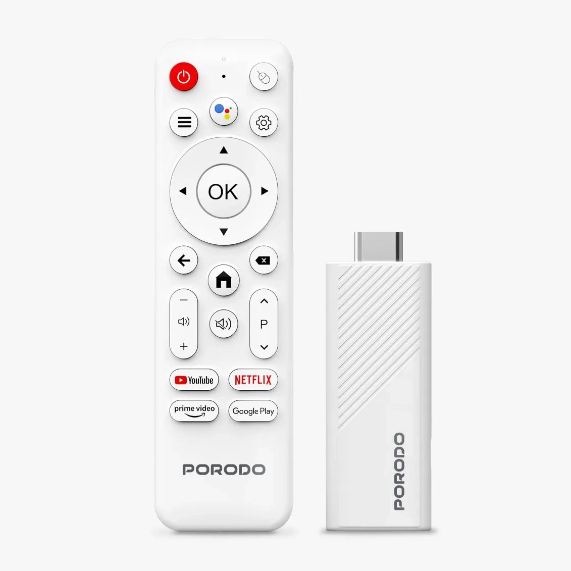 Porodo TV Stick 4K 2+16GB Android 14.0 - White