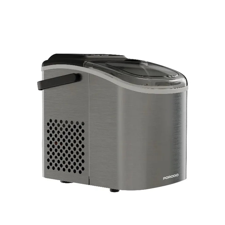 Instant Bullet Ice Maker 1.2L Stainless Steel with Fast Ice Production & Transparent Lid – Porodo