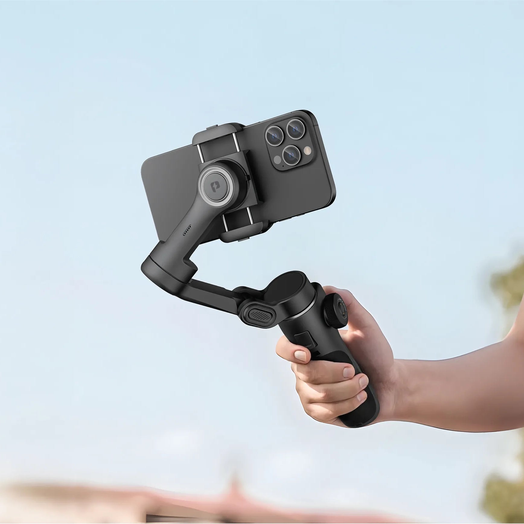 مثبت جوال بورودو VeloCam جيمبال 3 محاور مع تتبع ذكي للوجه AI – للهواتف