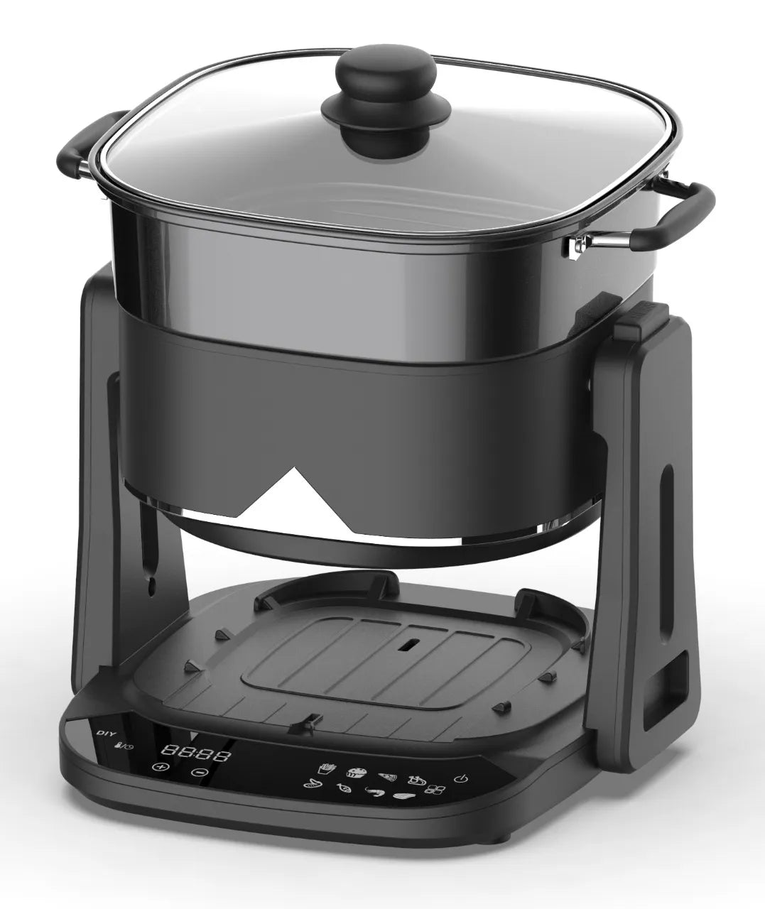 Quick Flip 3-in-1 Air Fryer Grill & Hot Pot 4.5L Digital Cooking System – Porodo Lifestyle