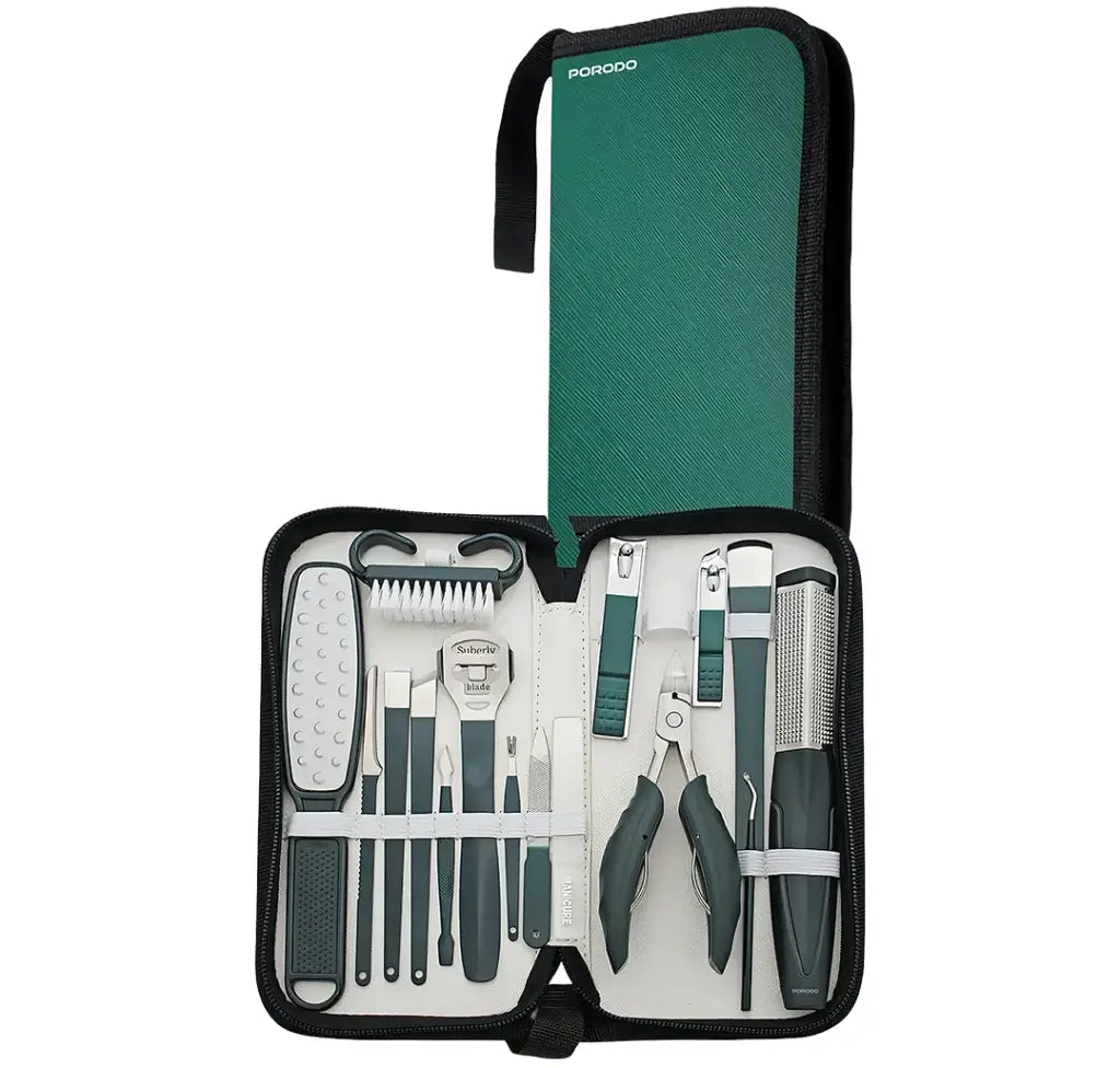 Porodo Lifestyle16 Pcs Stainless Steel Nail Clipper Set For Manicure and Pedicure