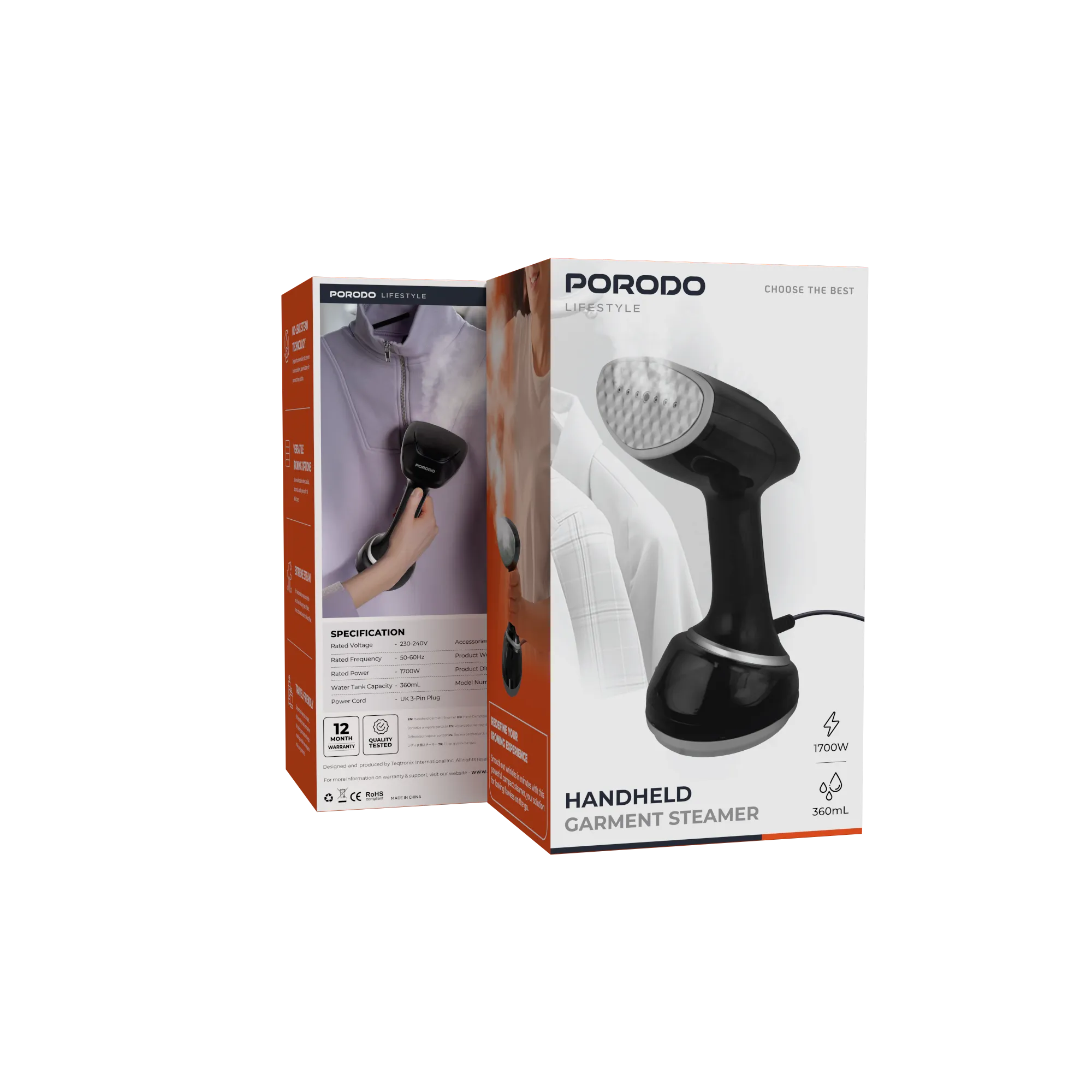 Porodo Handheld Garment Steamer – 1700W