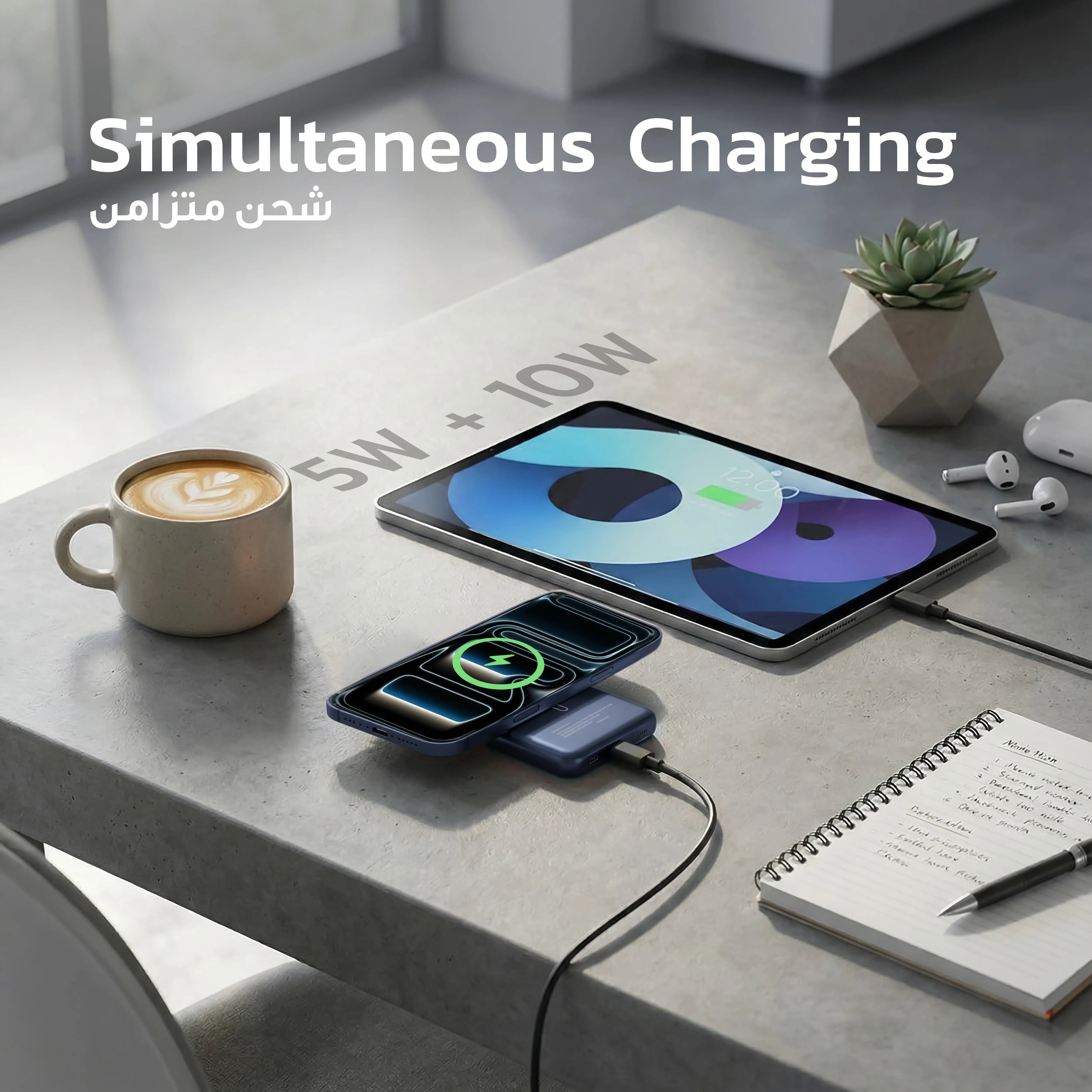 Porodo BLUVORA MagSafe Power Bank 10000mAh 20W PD + 15W Wireless - Blue