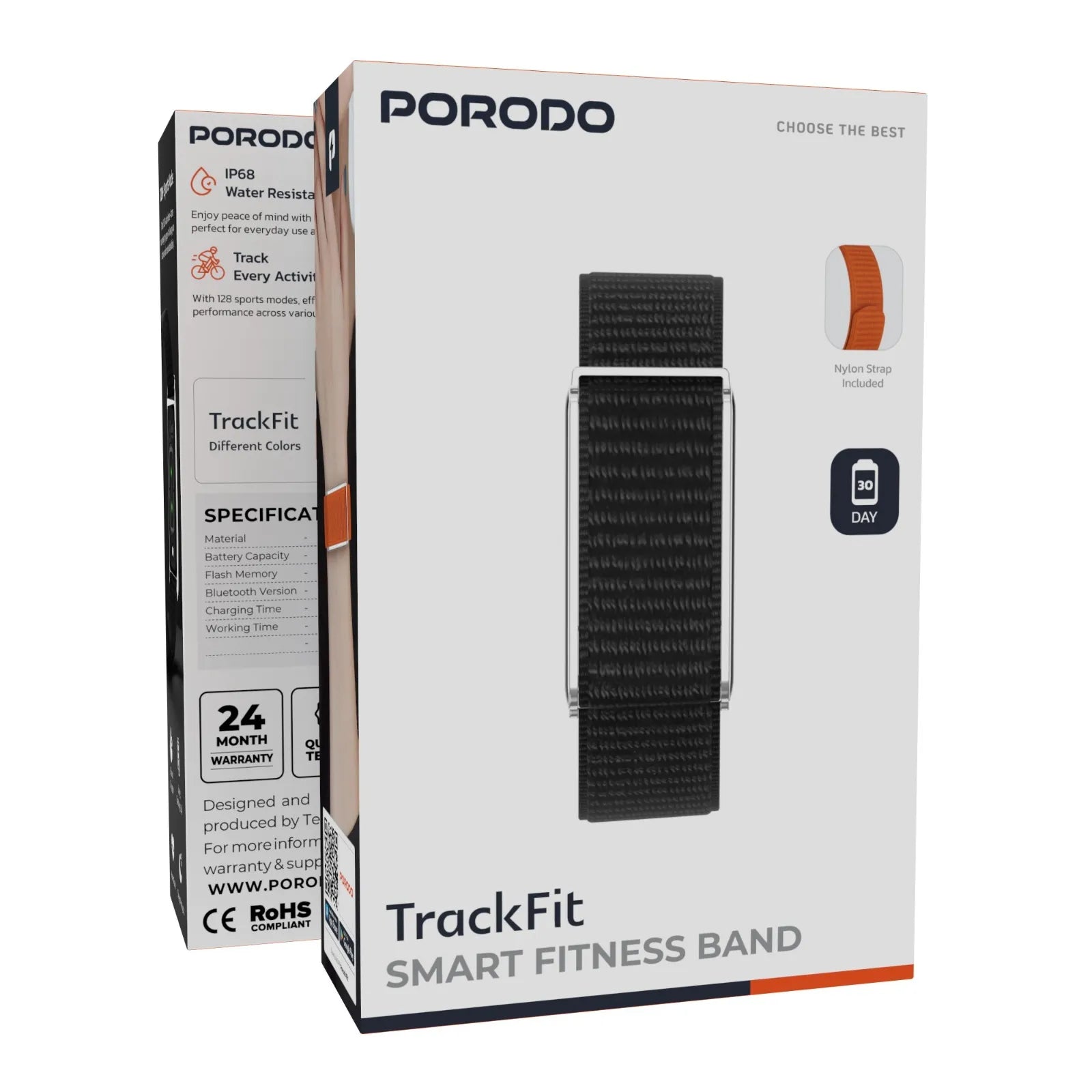 Porodo TrackFit Screenless Smart Fitness Band with Nylon Strap