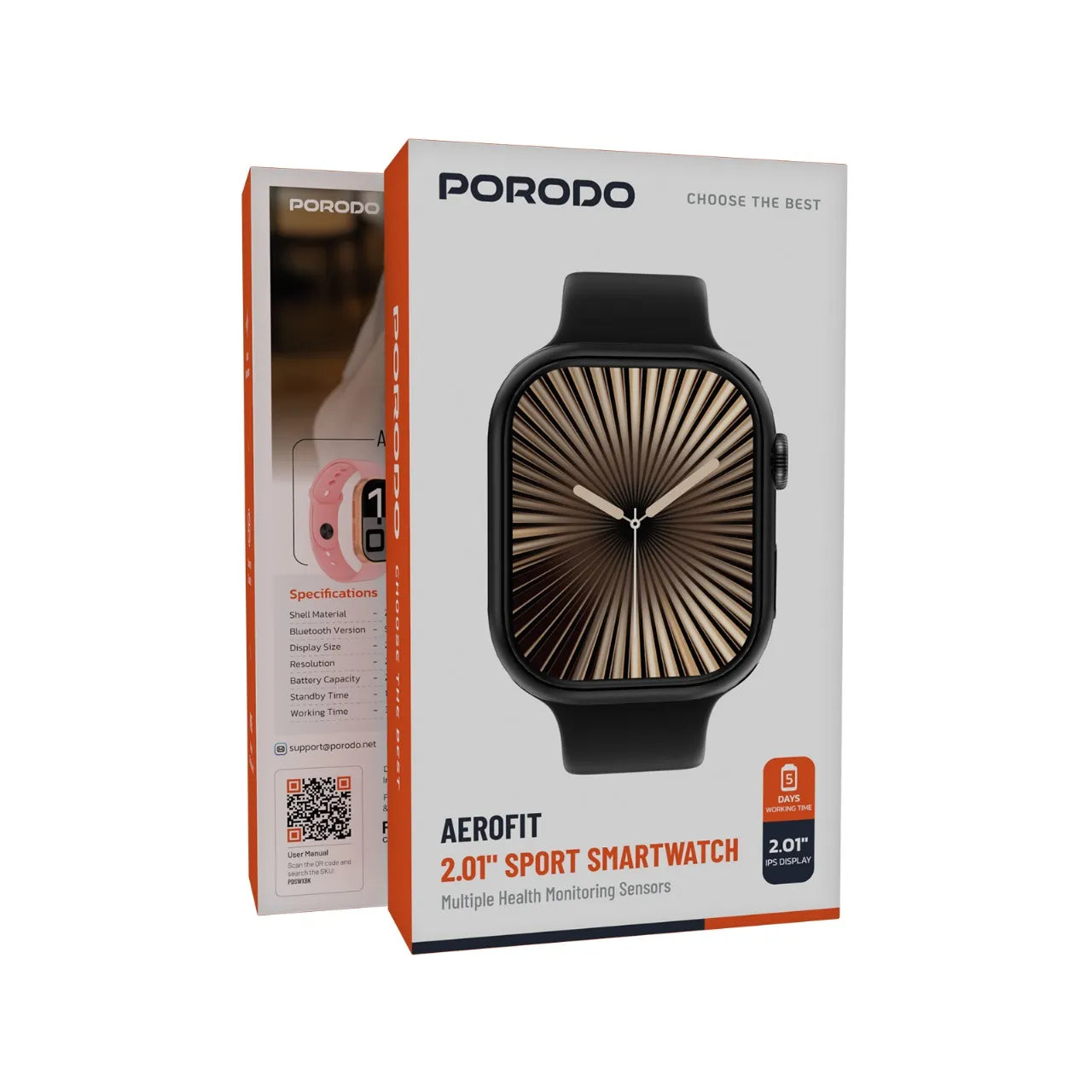 Porodo Aerofit 2.01" Sport Smartwatch with Health Monitoring Sensors
