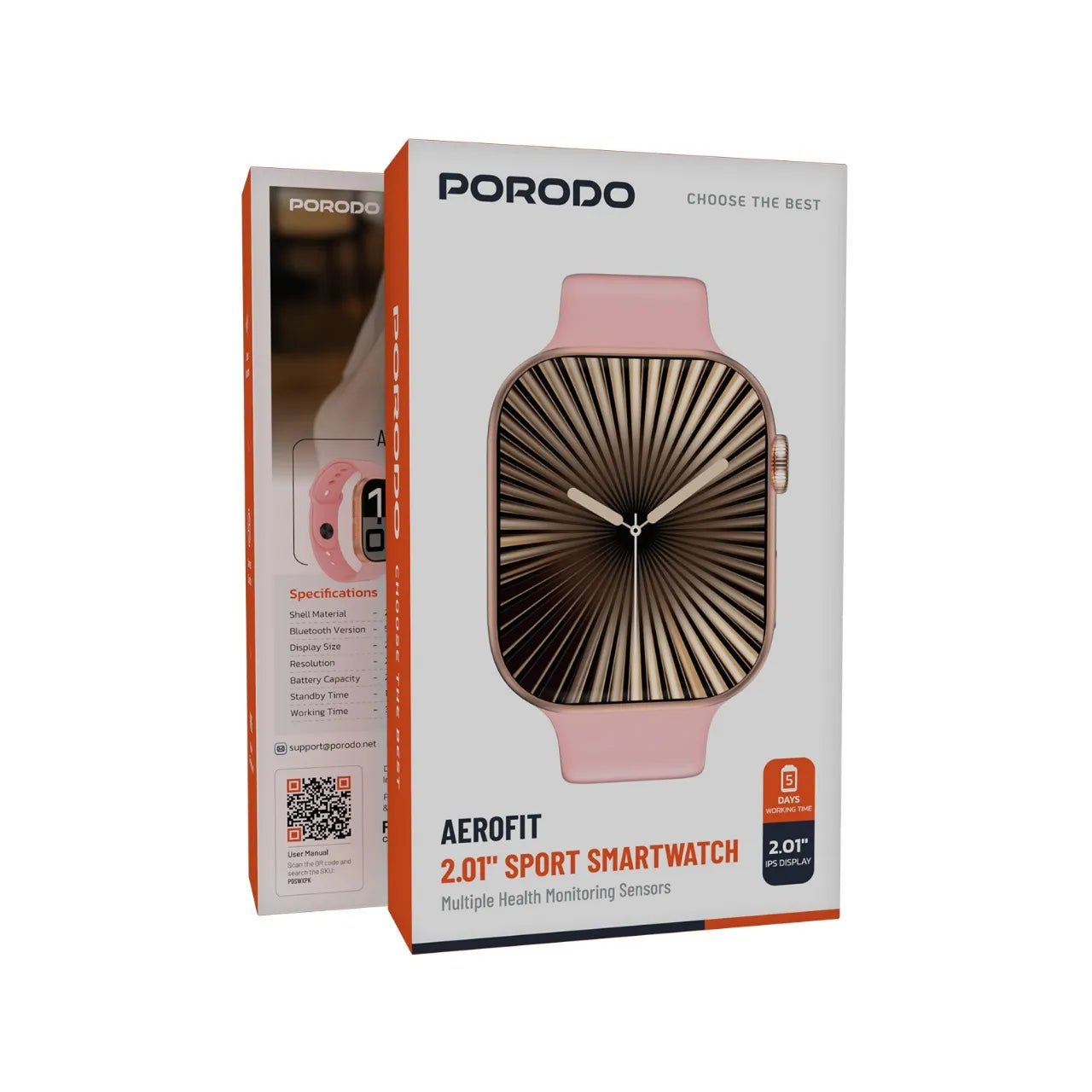 Porodo Aerofit 2.01" Sport Smartwatch with Health Monitoring Sensors