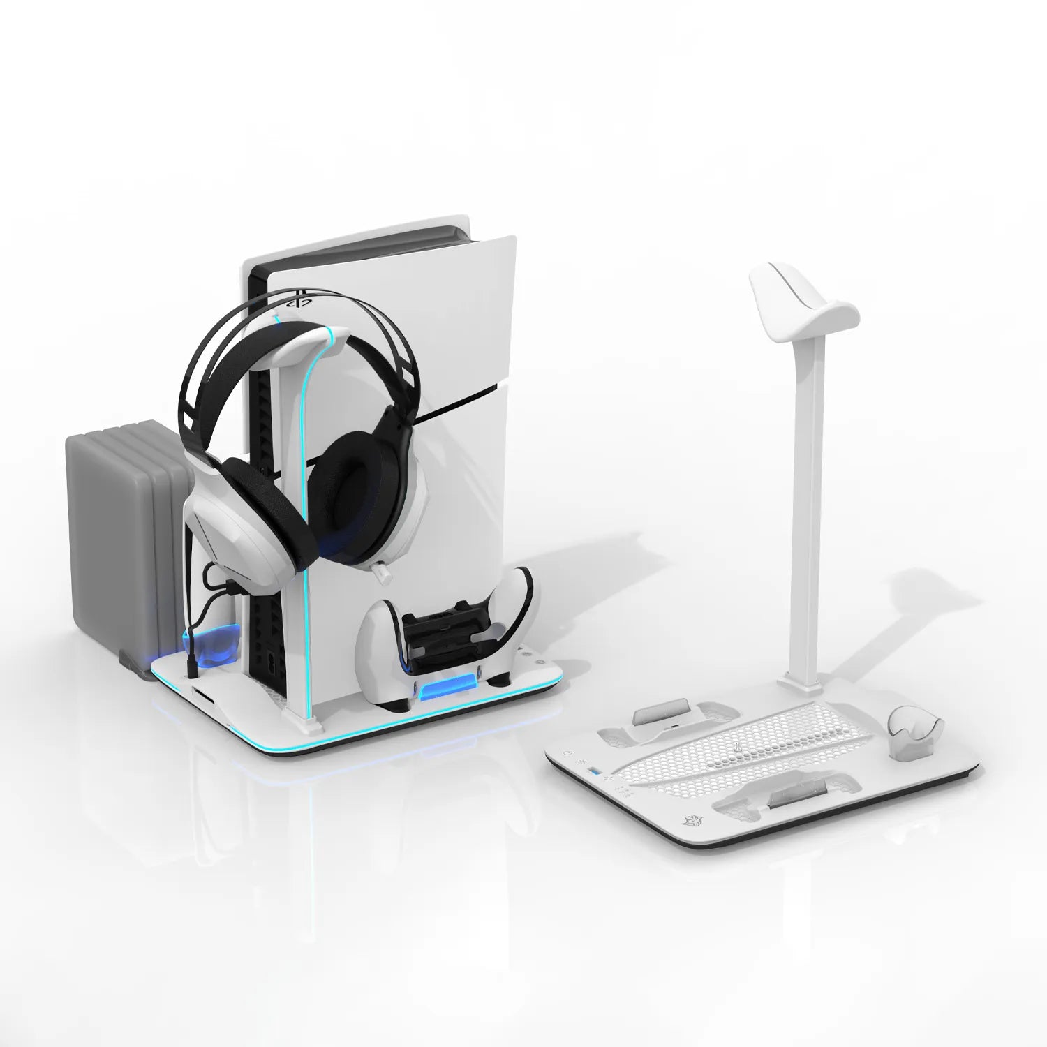 Porodo Gaming PDX118 PS5 Slim Cooling Station with RGB Lighting & Controller Charging