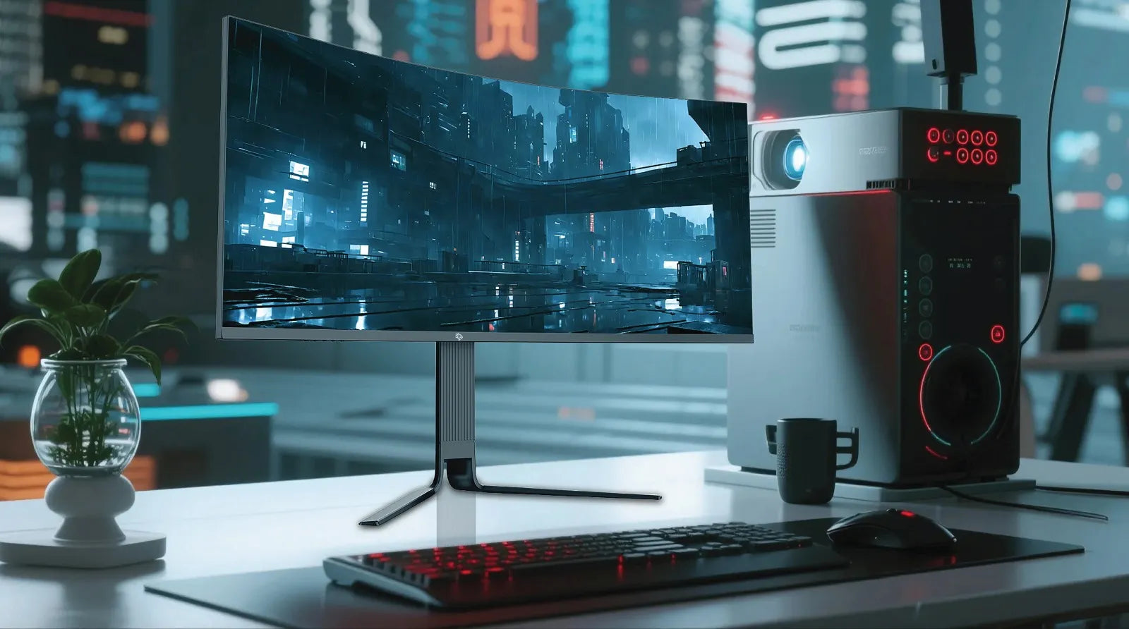 شاشة جيمينج منحنية 34 بوصة Ultra-Wide QHD بتردد 200Hz – بورودو Porodo Gaming