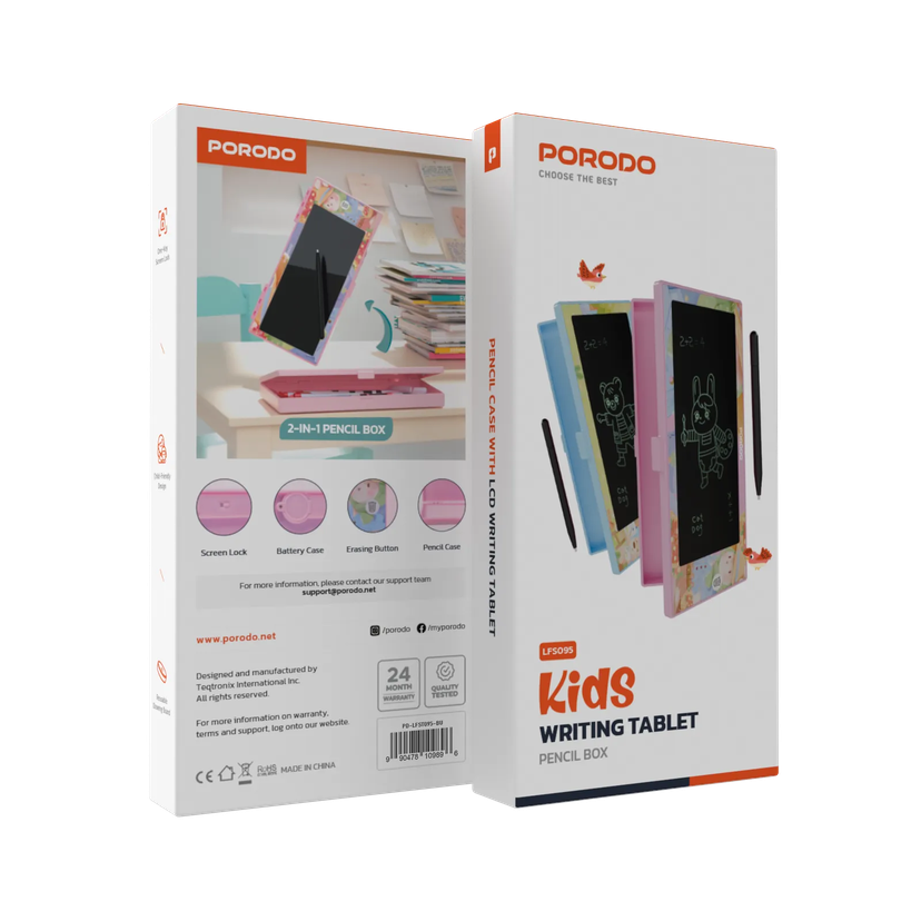 Porodo Kids 7-Inch LCD Monochrome Writing Tablet
