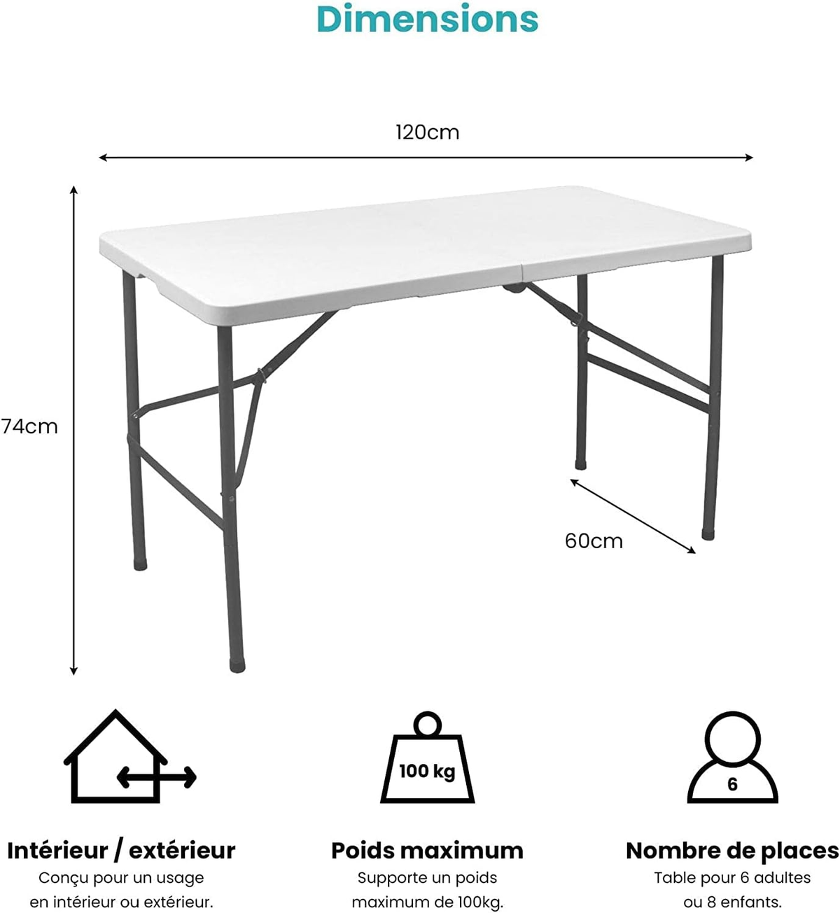 OUTDOOR Camping Table Heavy Duty Plastic