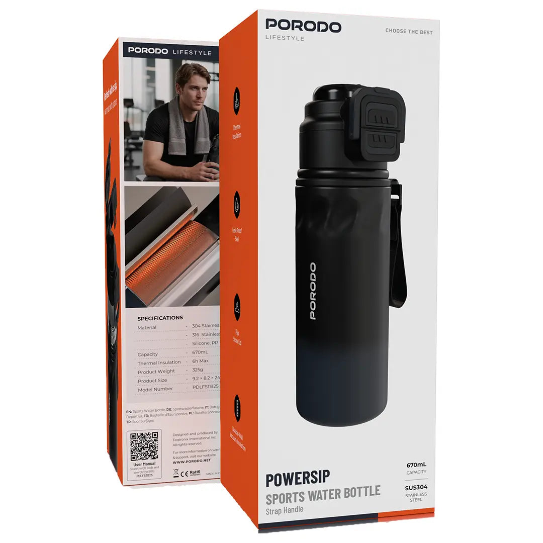 Porodo Lifestyle Powersip Sports water Bottle 670 ml-7