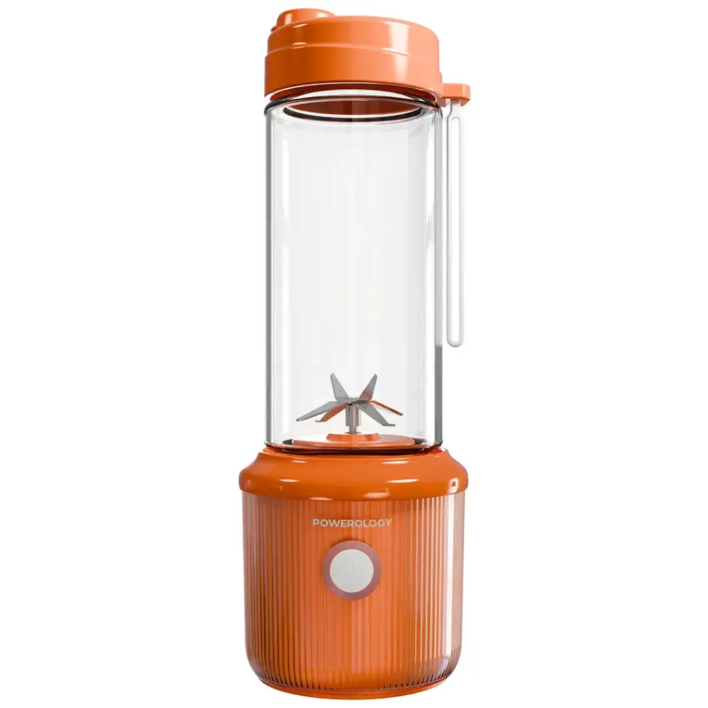 Powerology Press & Refresh Portable Blender 450ml 2500mAh 6-Blade Portable Juicer – Orange