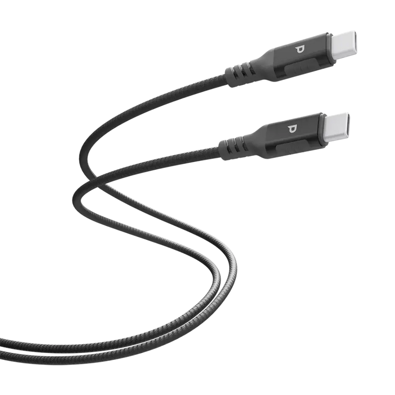Powerology كابل USB-C إلى USB-C V3.1 5G معدني بغطاء نايلون مضفر 100W بطول 2 متر-2