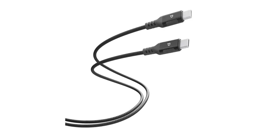 Powerology كابل USB-C إلى USB-C V3.1 5G معدني بغطاء نايلون مضفر 100W بطول 2 متر