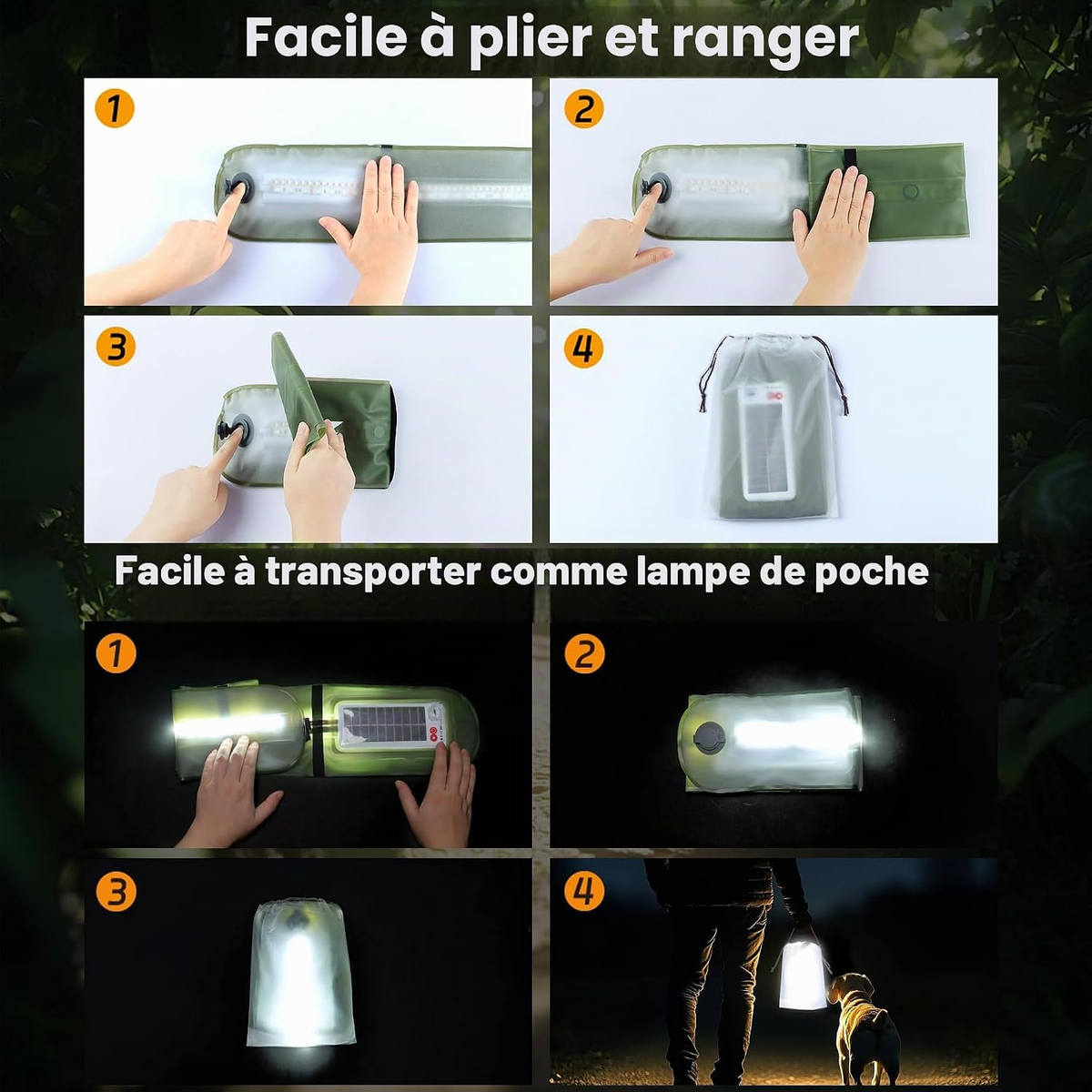 ZTARX Camping Lights Bar, Solar Inflatable Lanterns Colorful 86*12cm