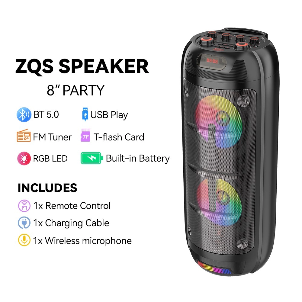 SinG-e ZQS 8270 Dual 8-Inch 40W Powerful Bluetooth Speakers