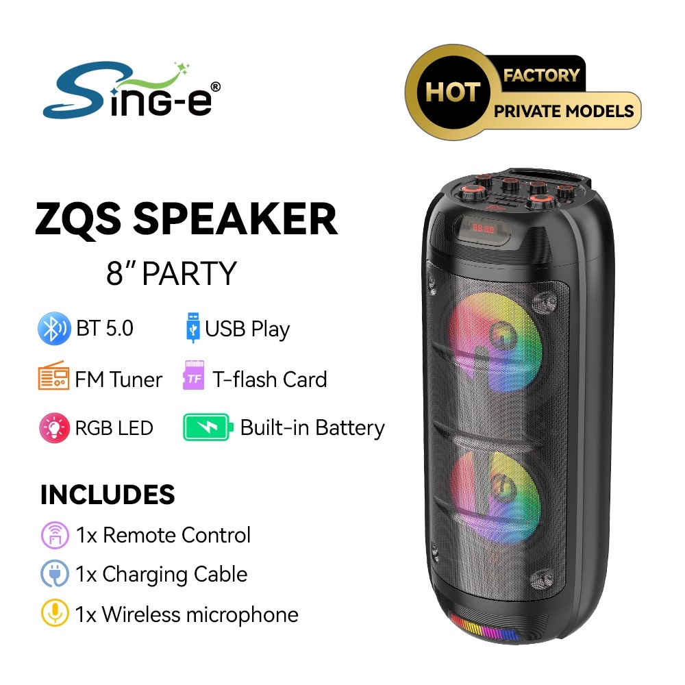 SinG-e ZQS 8270 Dual 8-Inch 40W Powerful Bluetooth Speakers