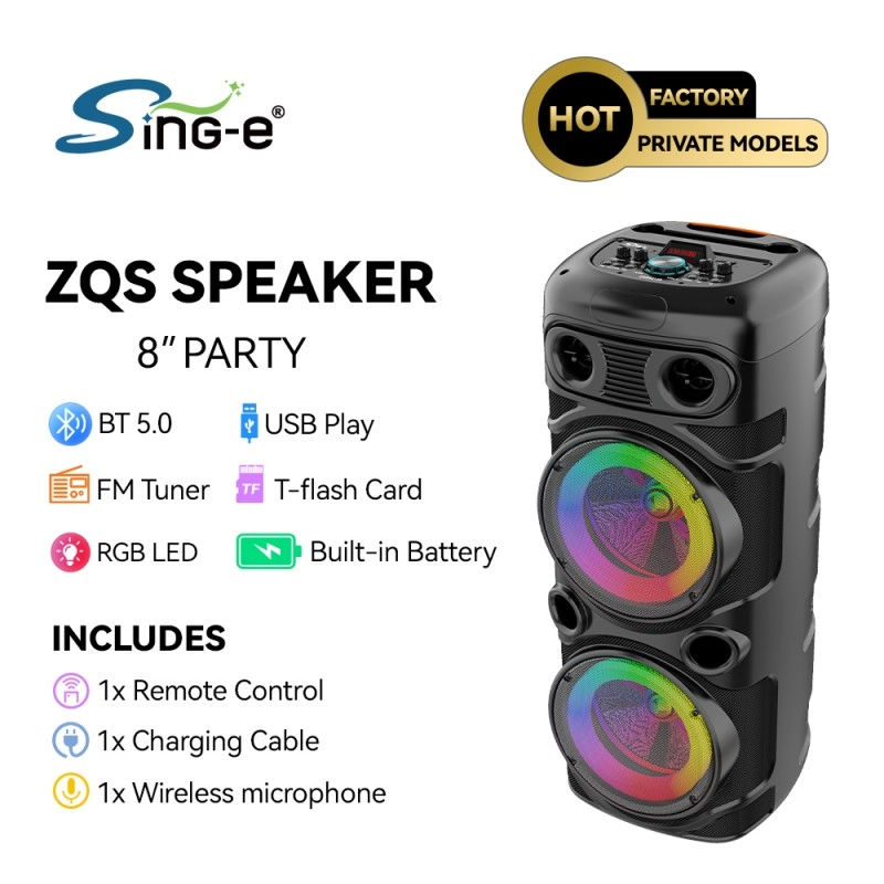 Sing-E ZQS 8210s Bluetooth Karaoke Speaker with Mic