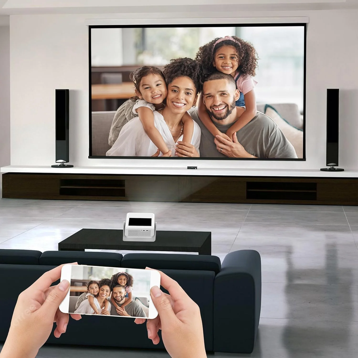 TOUCH SCREEN SMART PROJECTOR WIFI-USB-PHONE MIRRORING