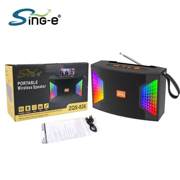 SinG-e  ZQS-826 30W Rechargeable Flashlight Subwoofer - BT Stereo Speaker