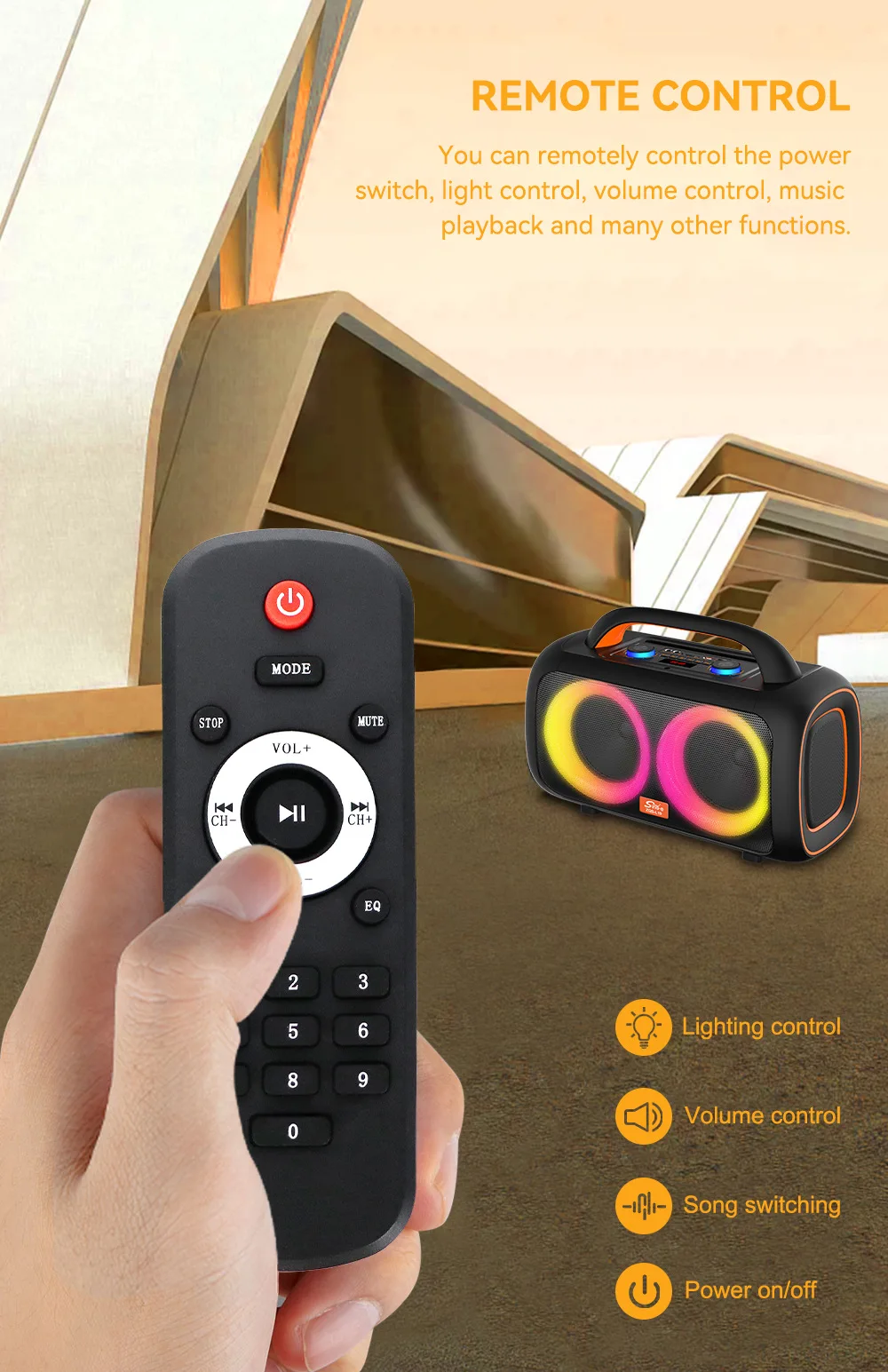 SING-E ZQS-L19 Wireless Karaoke Speaker with Microphone & LED Lights - Perfect for Kids Home