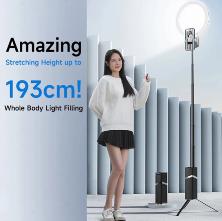 Multifunctional Folding LED Fill Ring Light with Tripod Portable Phone Holder, Built In Battery 4000 mAh YY-1