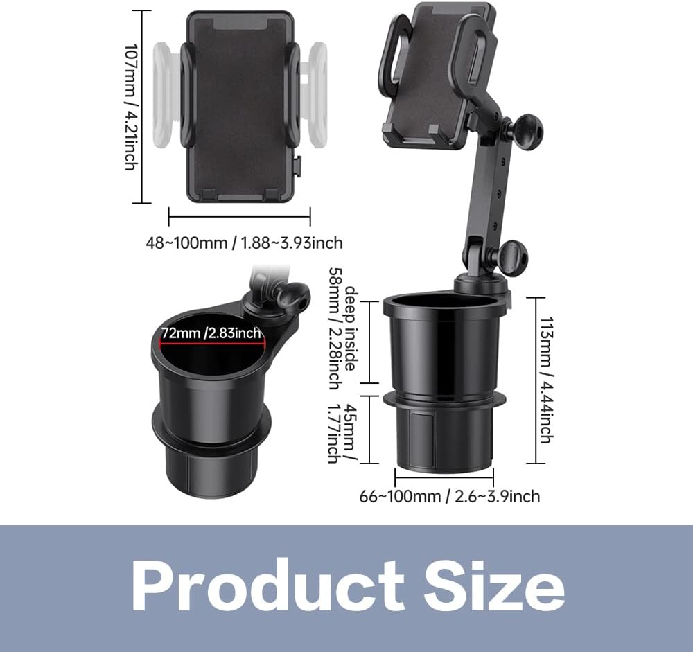 HURENTEK 2 IN 1 CAR CUP HOLDER & PHONE MOUNT - IPAD MINI HOLDER ANJ-109