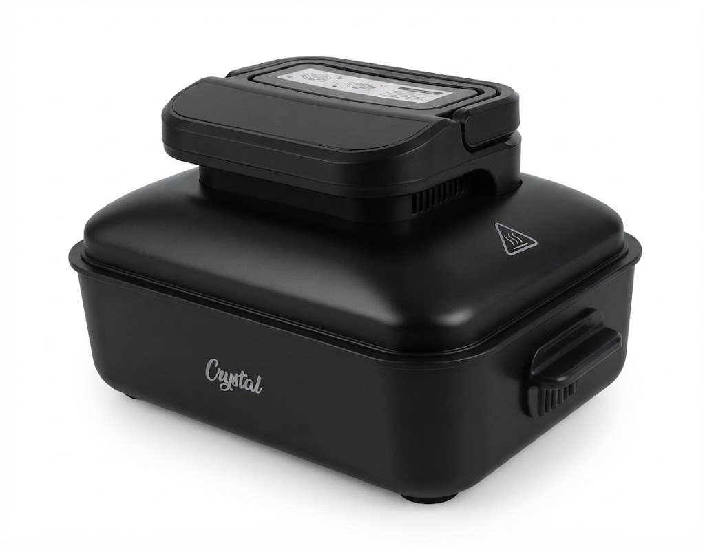 Crystal AIR FRYER GRILL  AG601ws-CRYSTAL-BLACK