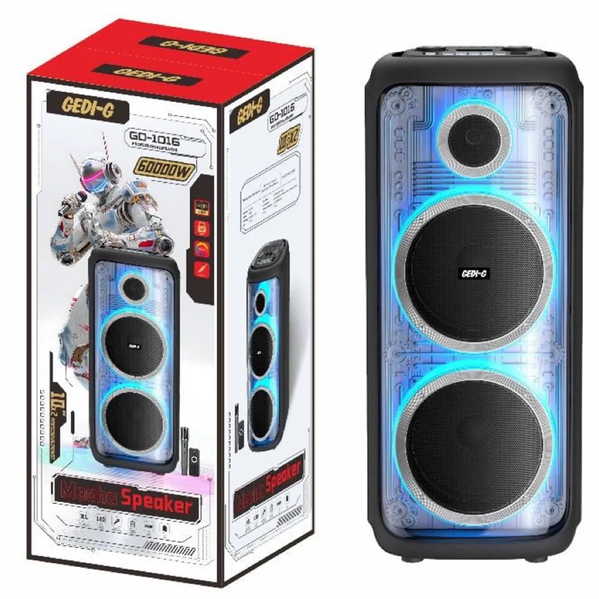 GD-1016 10 Inch Party Box 1000 Sound System Portable Speaker 100w Speakers 60000W