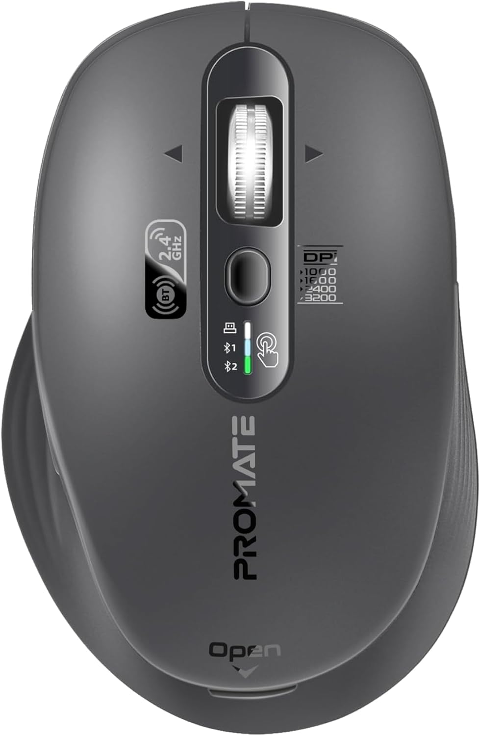 PROMATE SamoTri.White Multi Device Connection 3200DPI Dual Mode Wireless-9