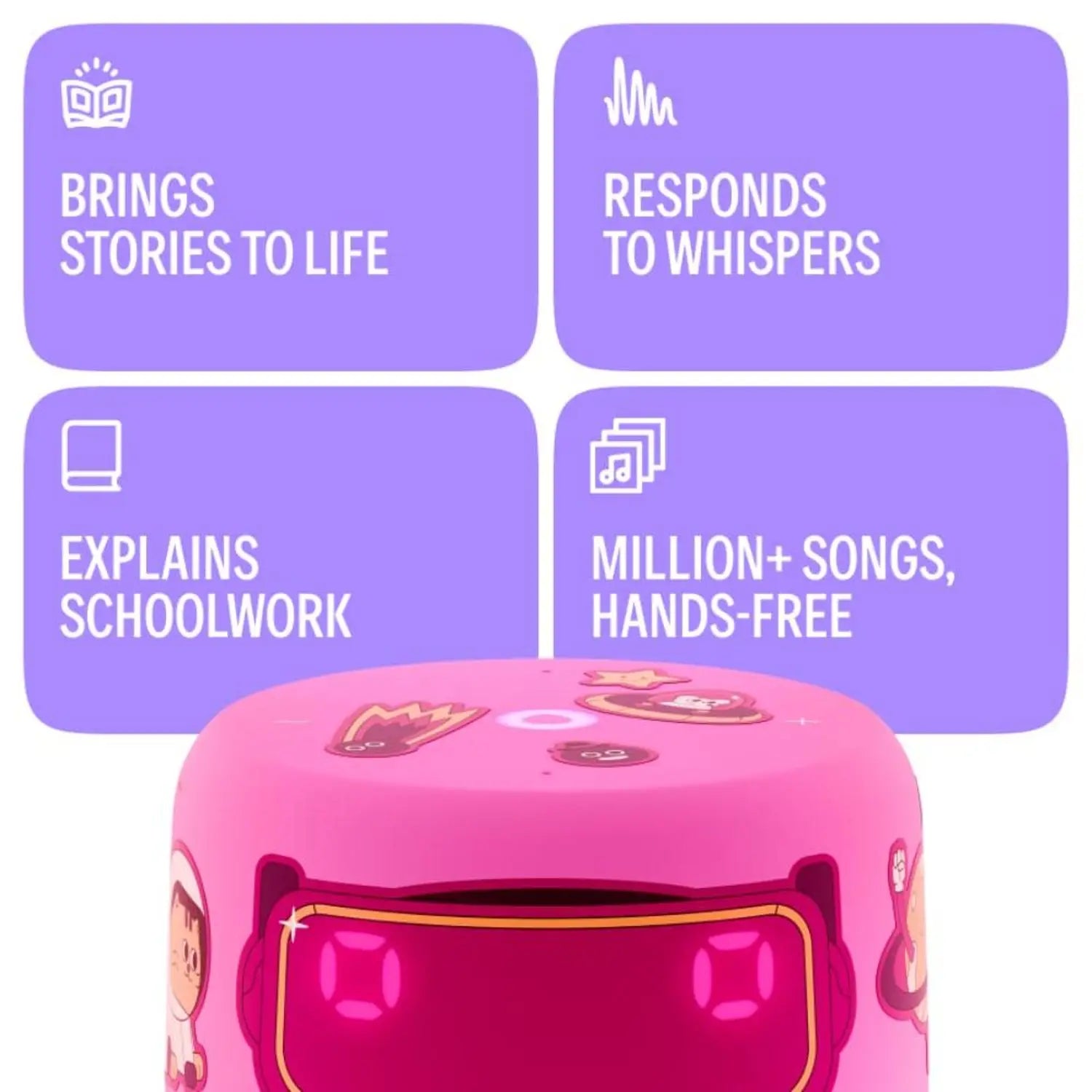 Yango Yasmina Lite AI Smart Speaker with LED Clock, Bluetooth, Wi-Fi & Voice Assistant – Green / Violet