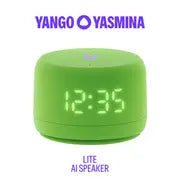 Yango Yasmina Lite AI Smart Speaker with LED Clock, Bluetooth, Wi-Fi & Voice Assistant – Green / Violet