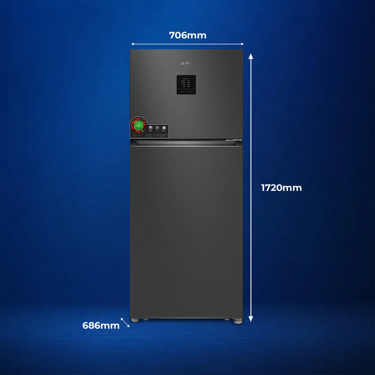 Spj 420l Top Mount Refrigerator Double Door Total No Frost Inverter Compressor Fast Cooling Led Display Spj-Posh-Tmsw550c-6