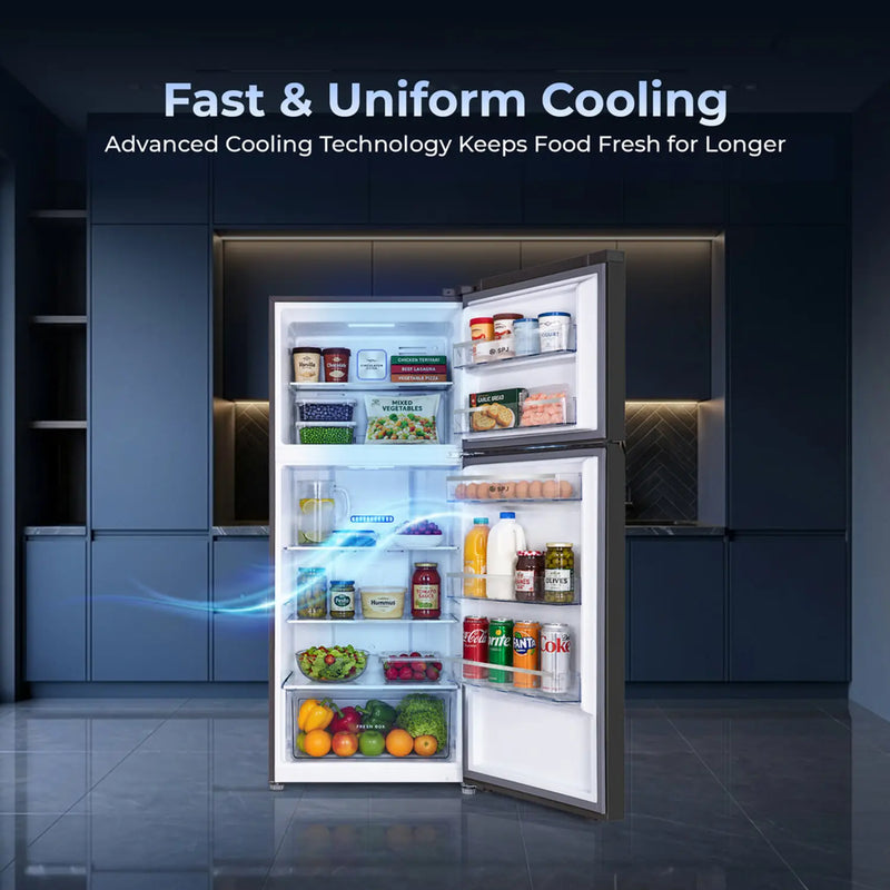 Spj 420l Top Mount Refrigerator Double Door Total No Frost Inverter Compressor Fast Cooling Led Display Spj-Posh-Tmsw550c-3