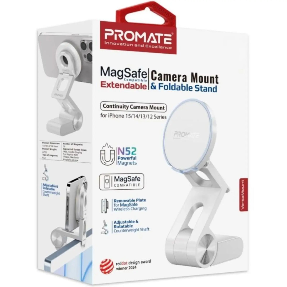 PROMATE VersaMount حامل هاتف قابل للطي متوافق مع MagSafe مع شاشة-11