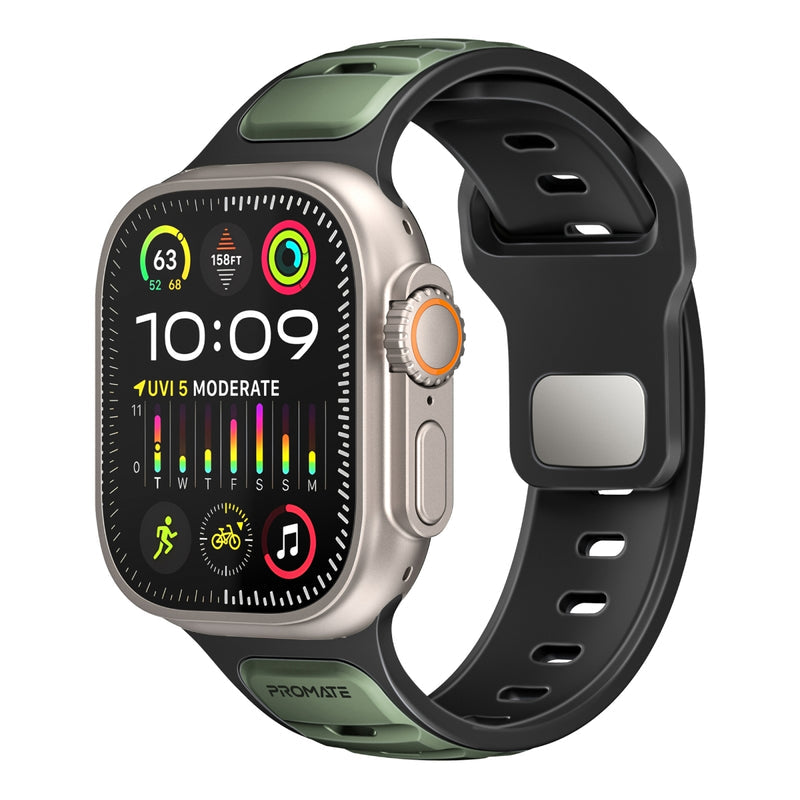 سوار ساعة Apple من السيليكون PROMATE SiliBand-DC مزدوج اللون متوافق مع 42/44mm
