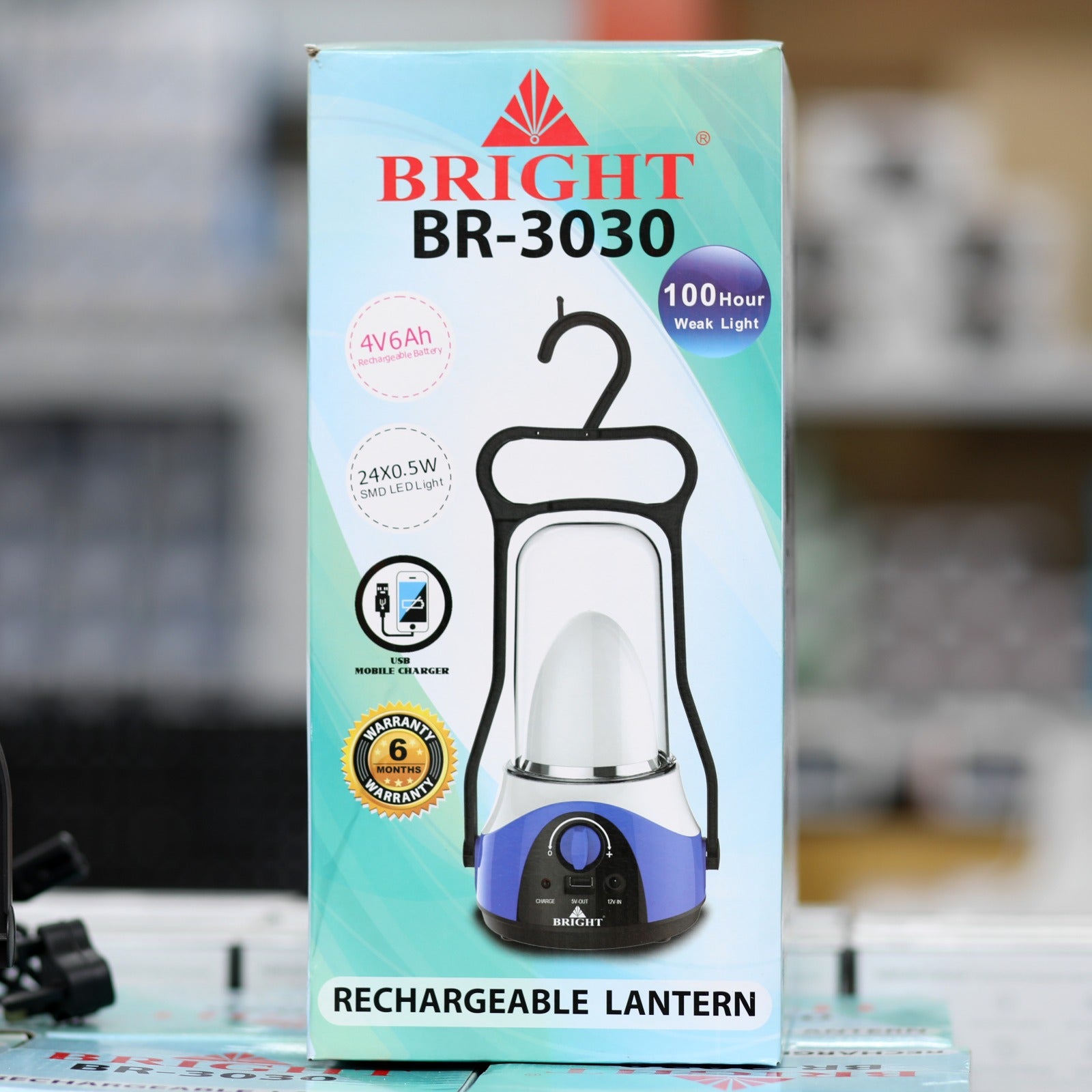كشاف LED قابل لإعادة الشحن Bright BR-3030 مع منفذ شحن USB