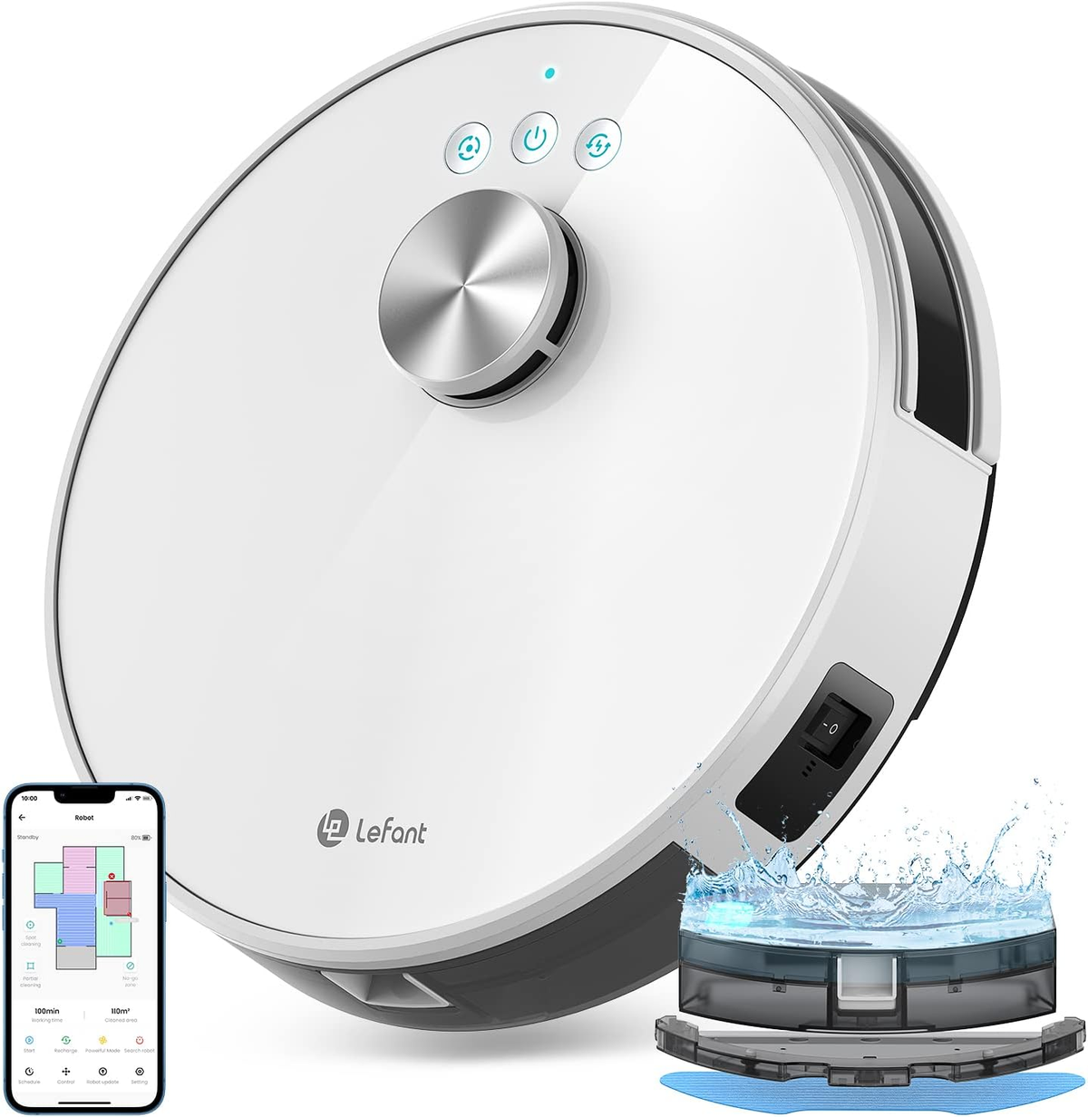 Lefant M1 Robot Vacuum Cleaner with Mop 4000Pa 2.4G Wi-Fi App/Alexa Control